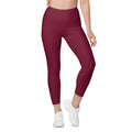 Burgundy Wine Leggings With Pockets