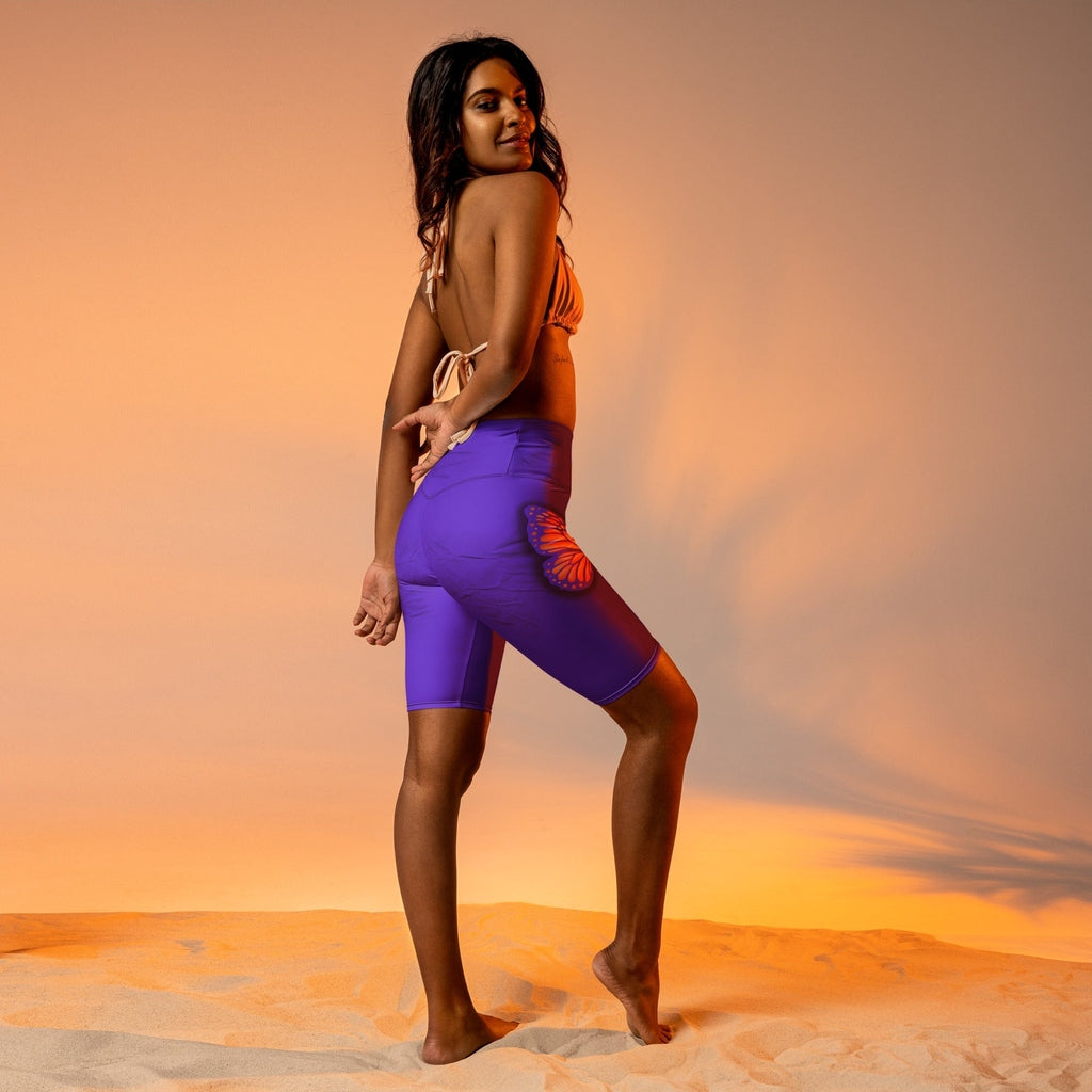 Butterfly Cut Out Biker Shorts