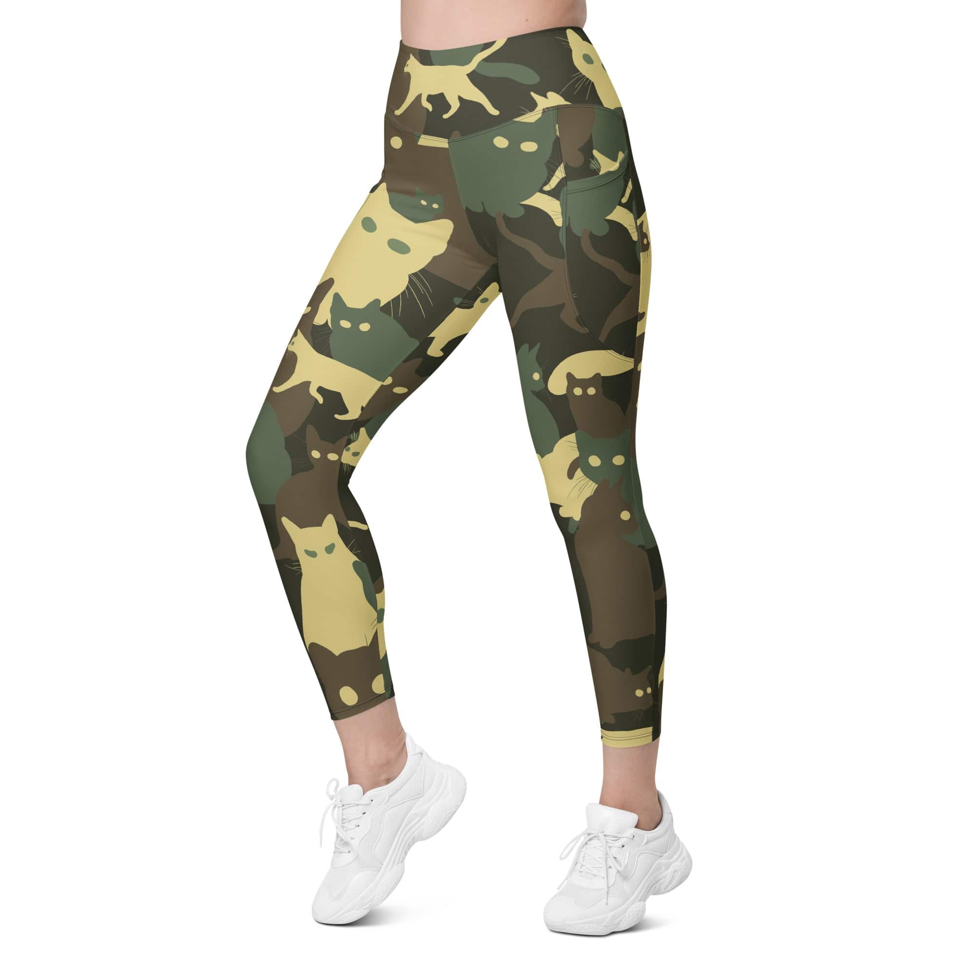 Camo Kitties Leggings With Pockets