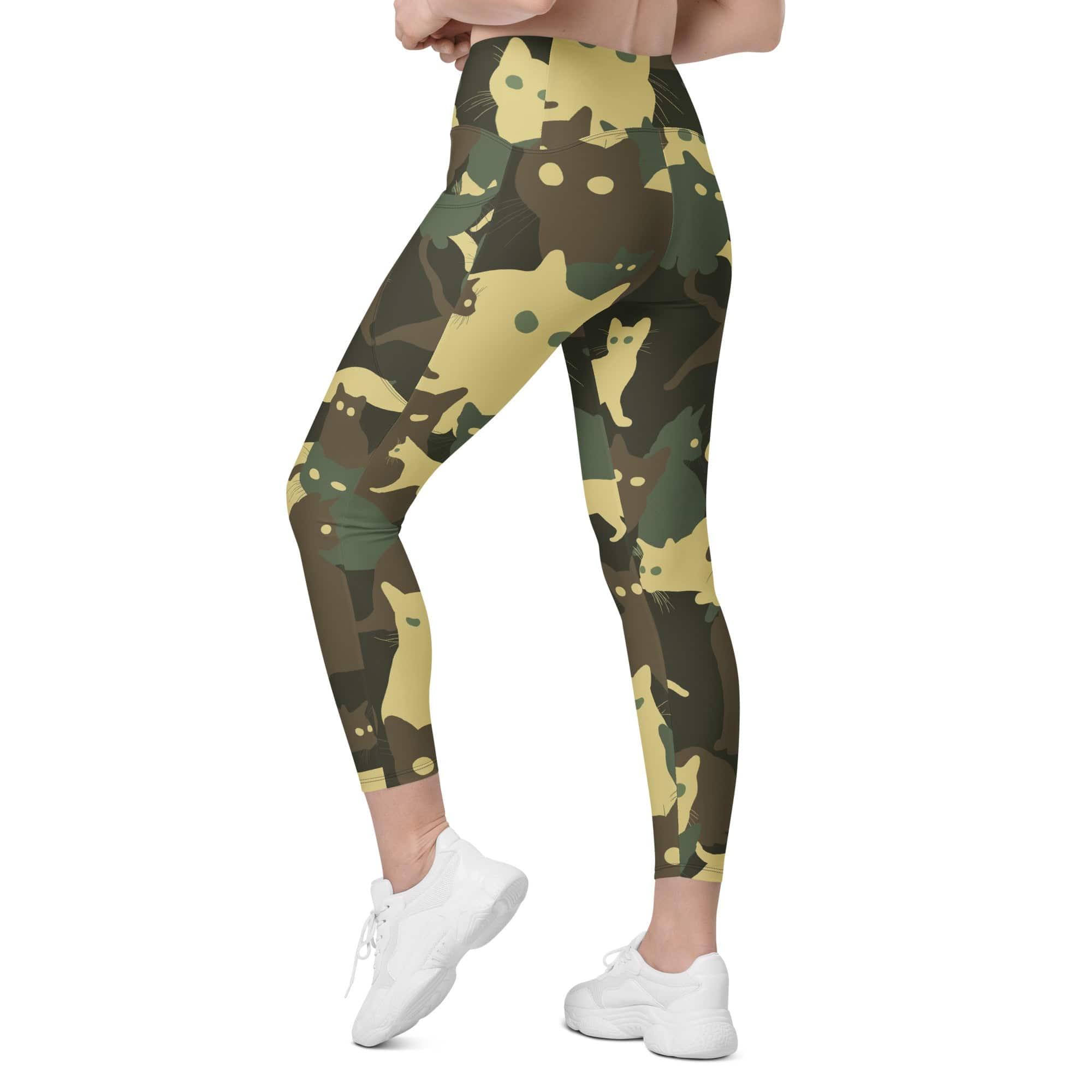 Camo Kitties Leggings With Pockets