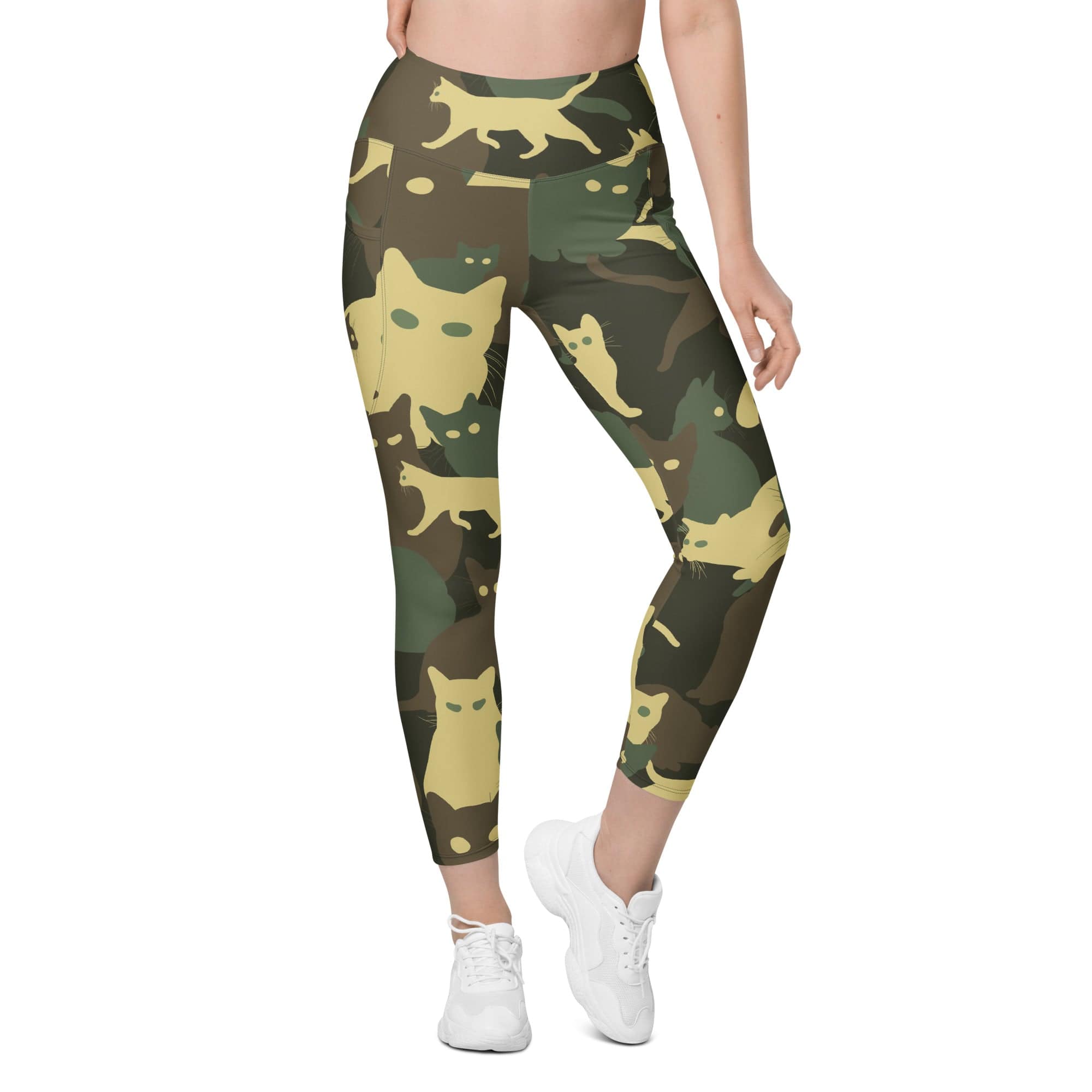 Camo Kitties Leggings With Pockets