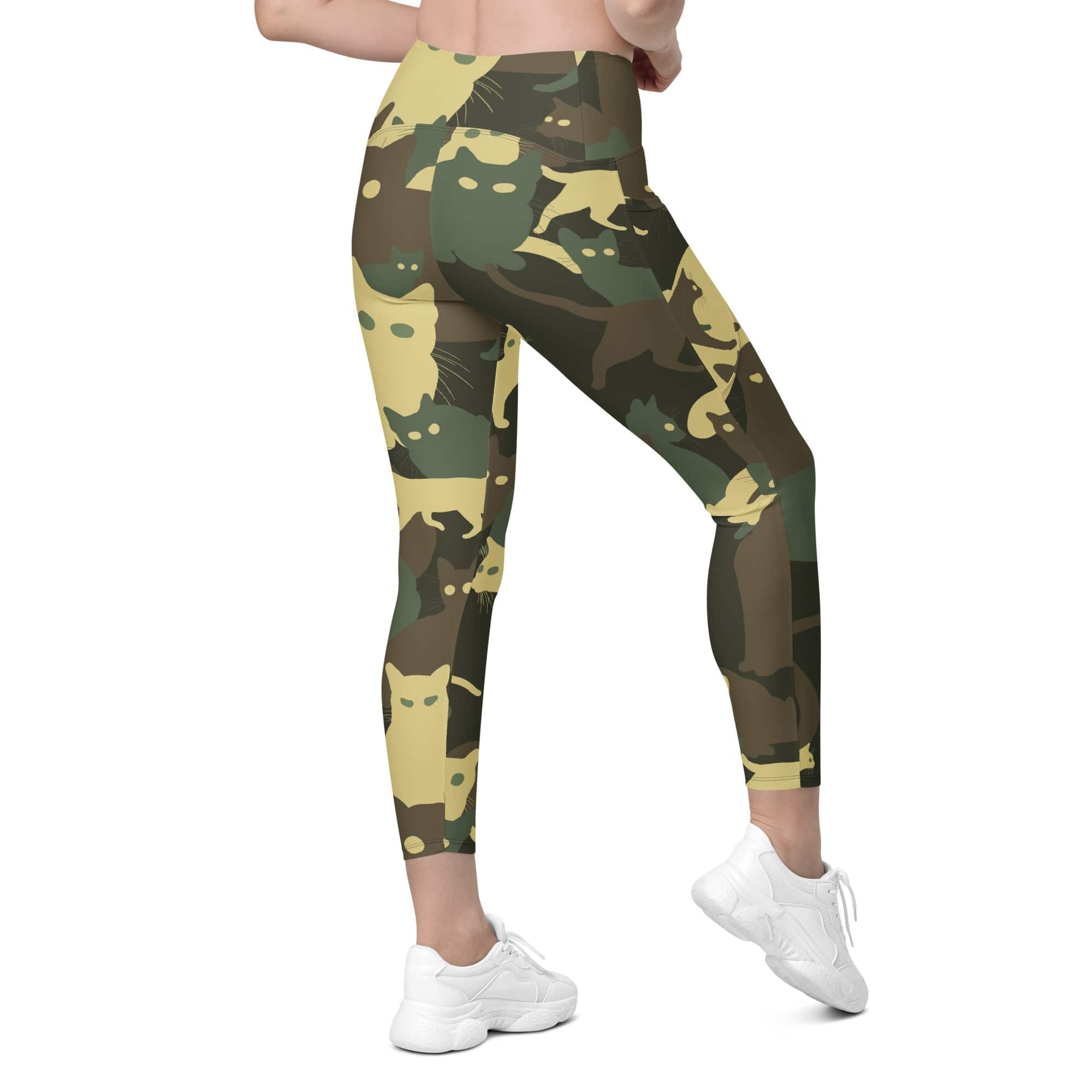 Camo Kitties Leggings With Pockets