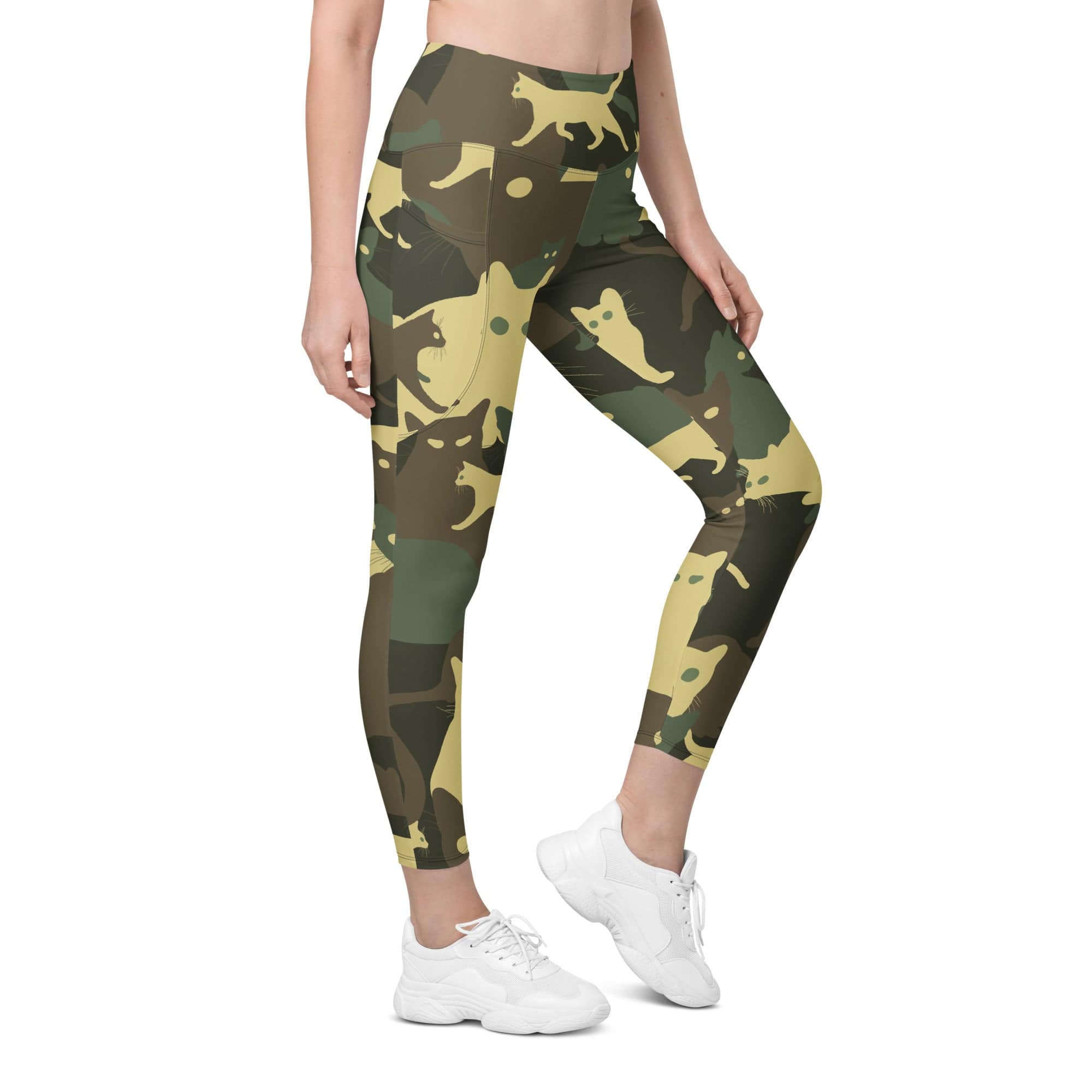 Camo Kitties Leggings With Pockets
