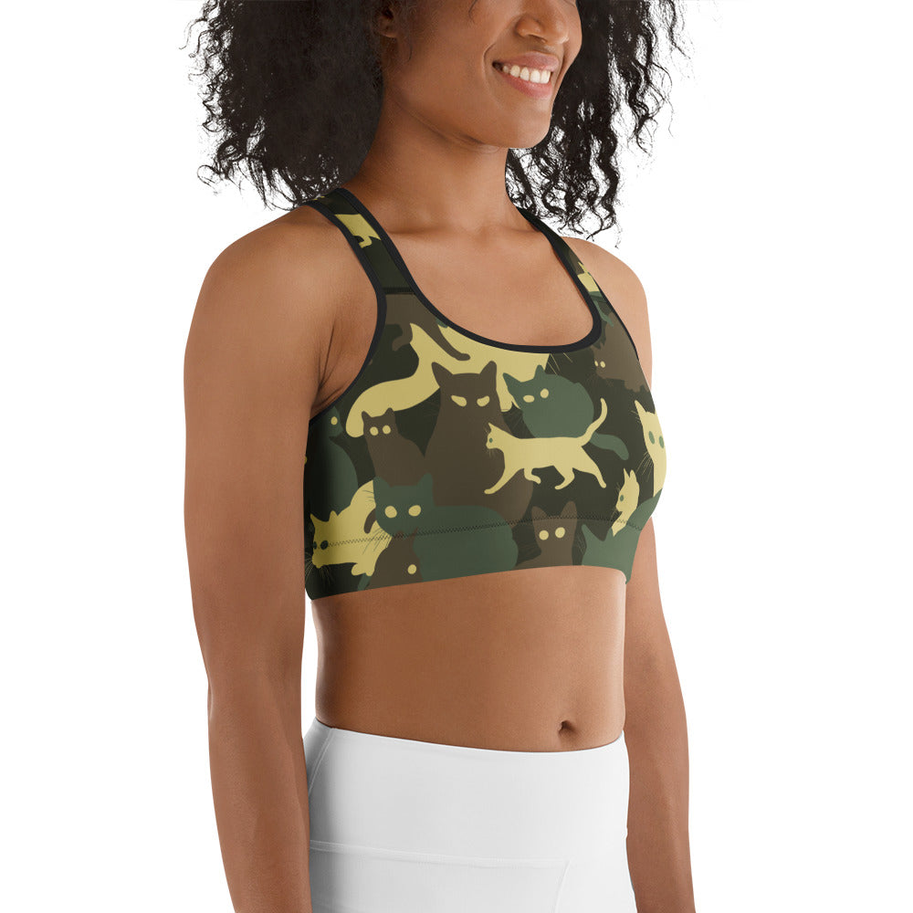 Camo Kitties Sports Bra