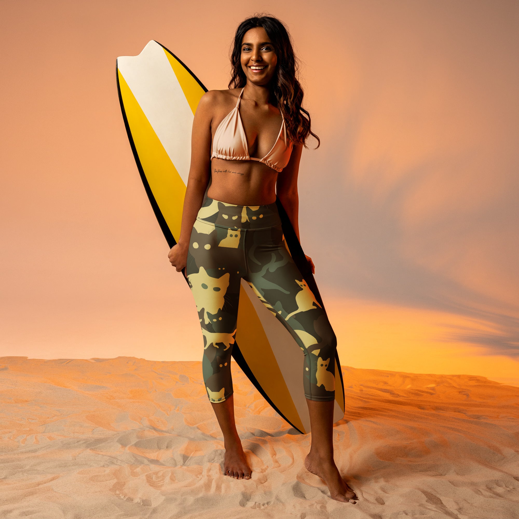 Camo Kitties Yoga Capris