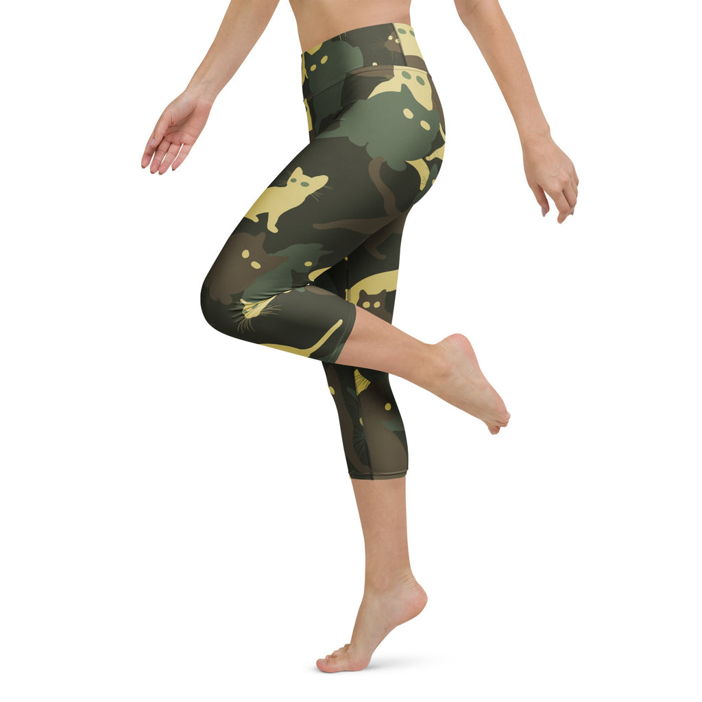 Camo Kitties Yoga Capris