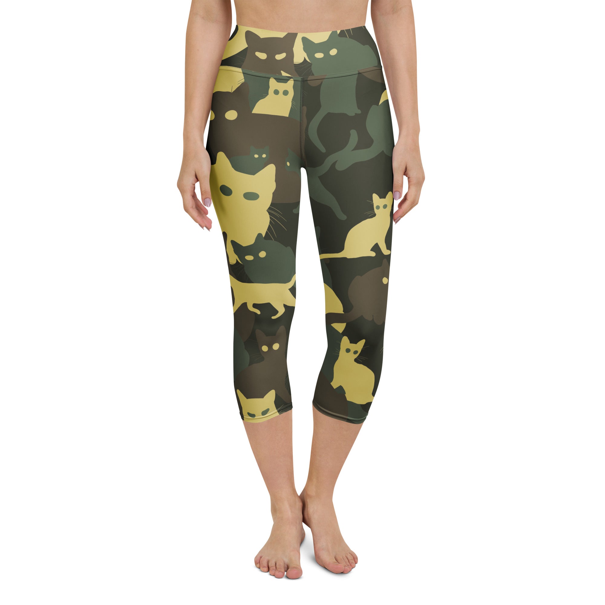 Camo Kitties Yoga Capris