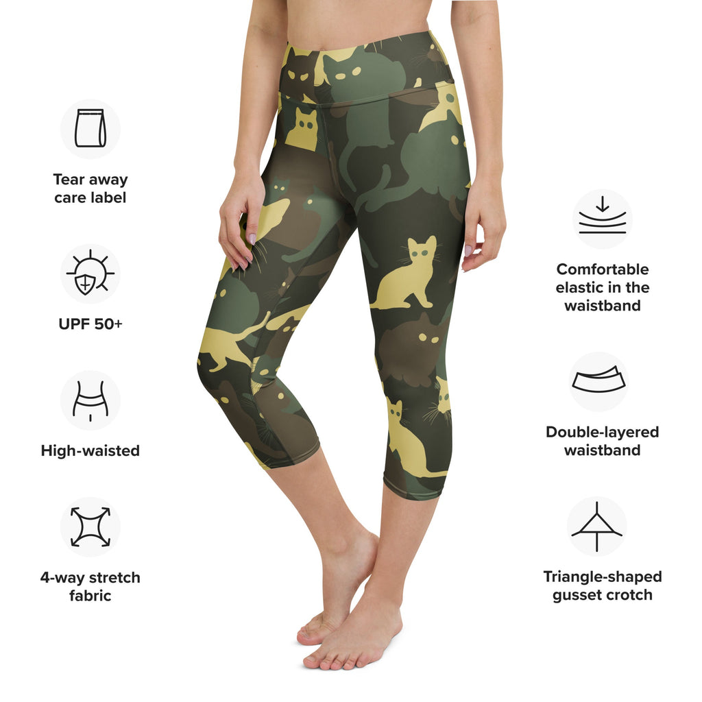 Camo Kitties Yoga Capris