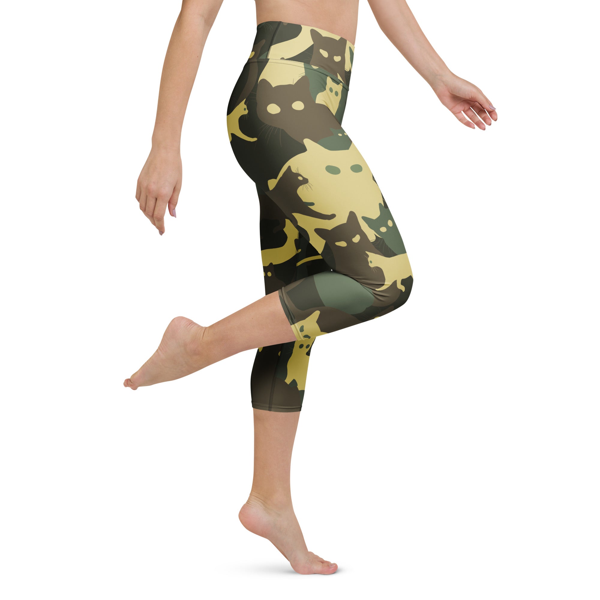 Camo Kitties Yoga Capris