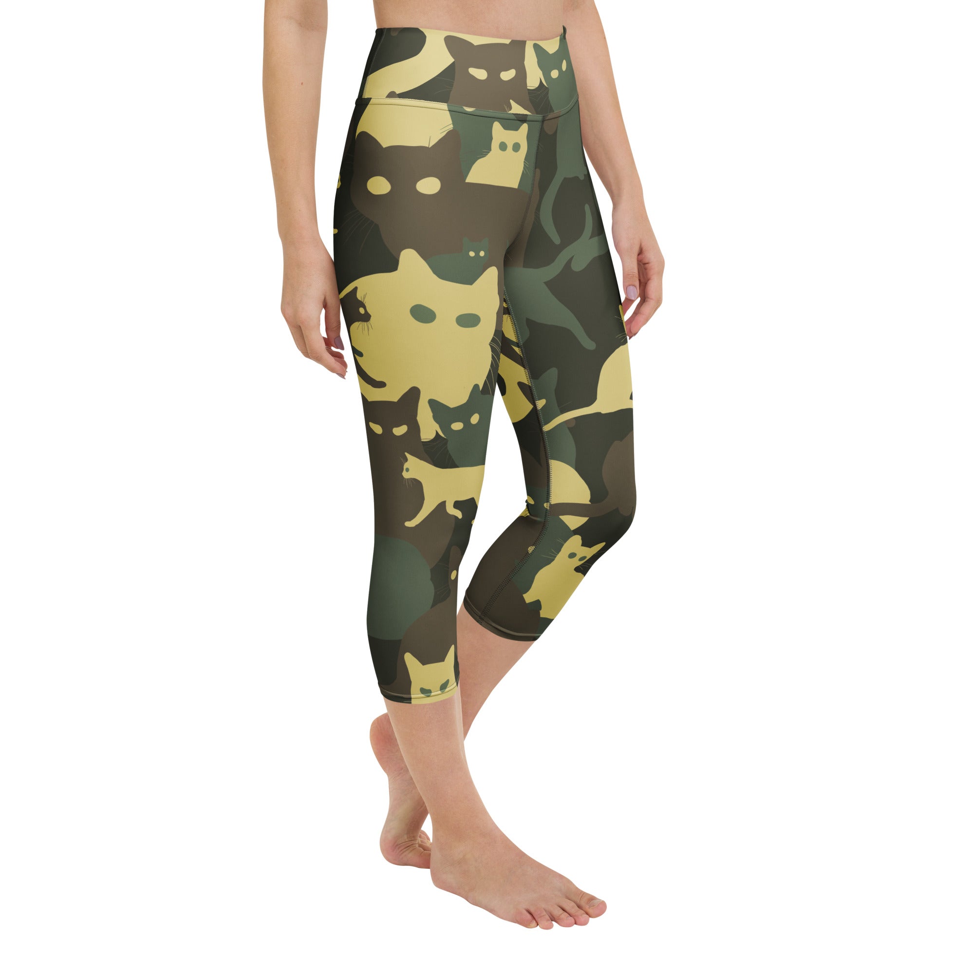 Camo Kitties Yoga Capris