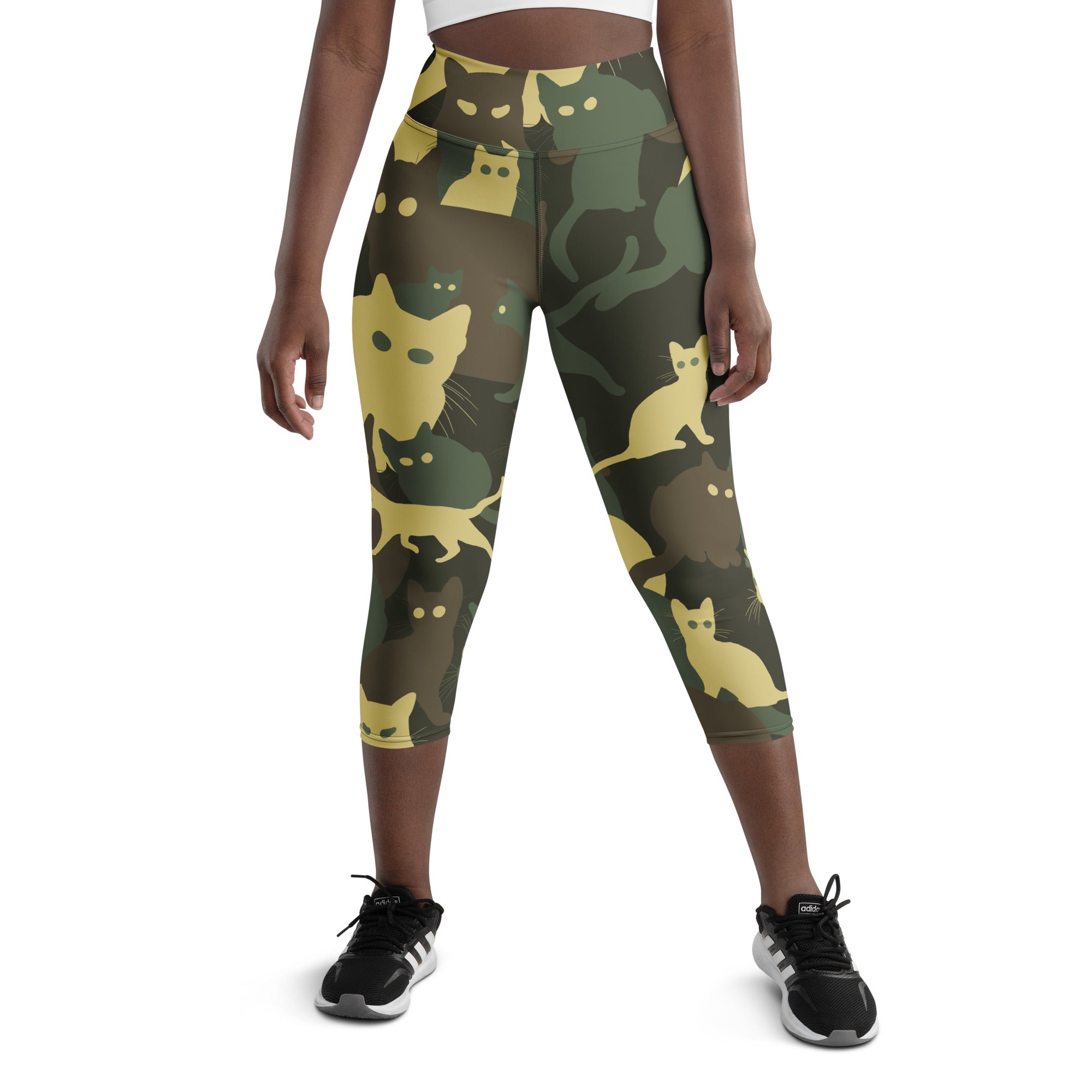 Camo Kitties Yoga Capris
