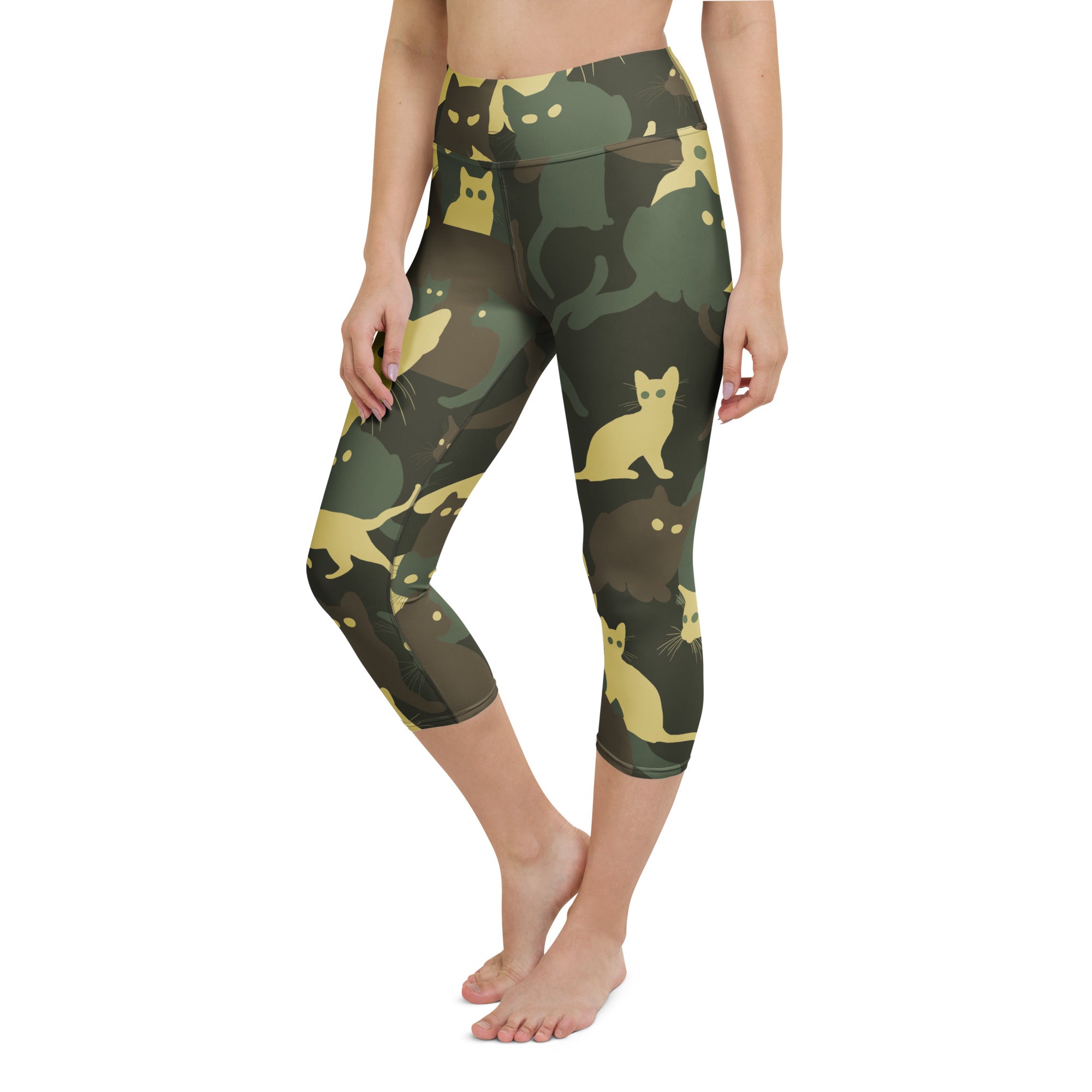 Camo Kitties Yoga Capris