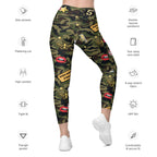 Camo Patch Leggings With Pockets
