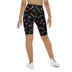 Candy Cane & Snowflake Biker Shorts