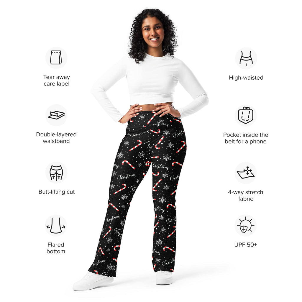 Candy Cane & Snowflake Flare Leggings