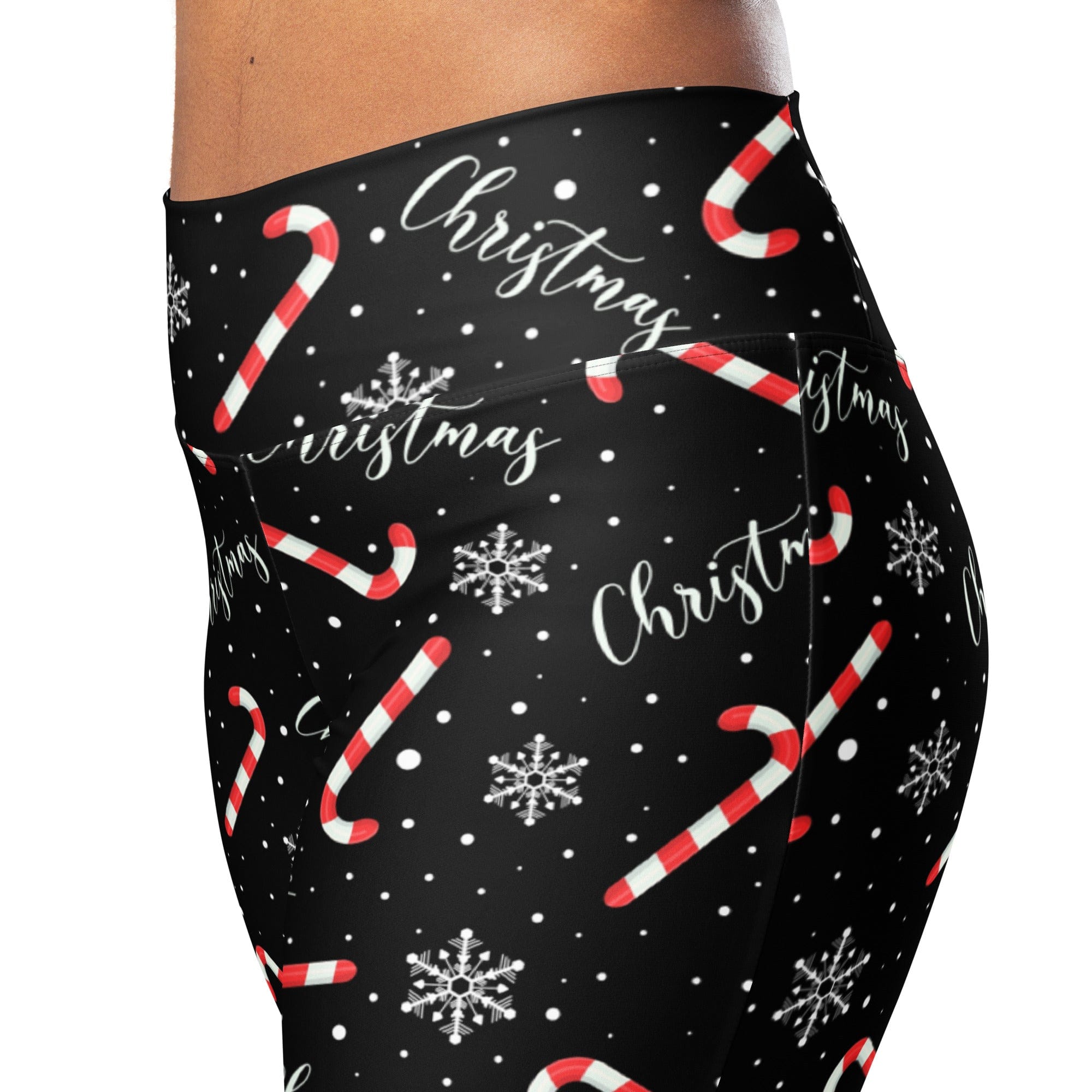 Candy Cane & Snowflake Flare Leggings