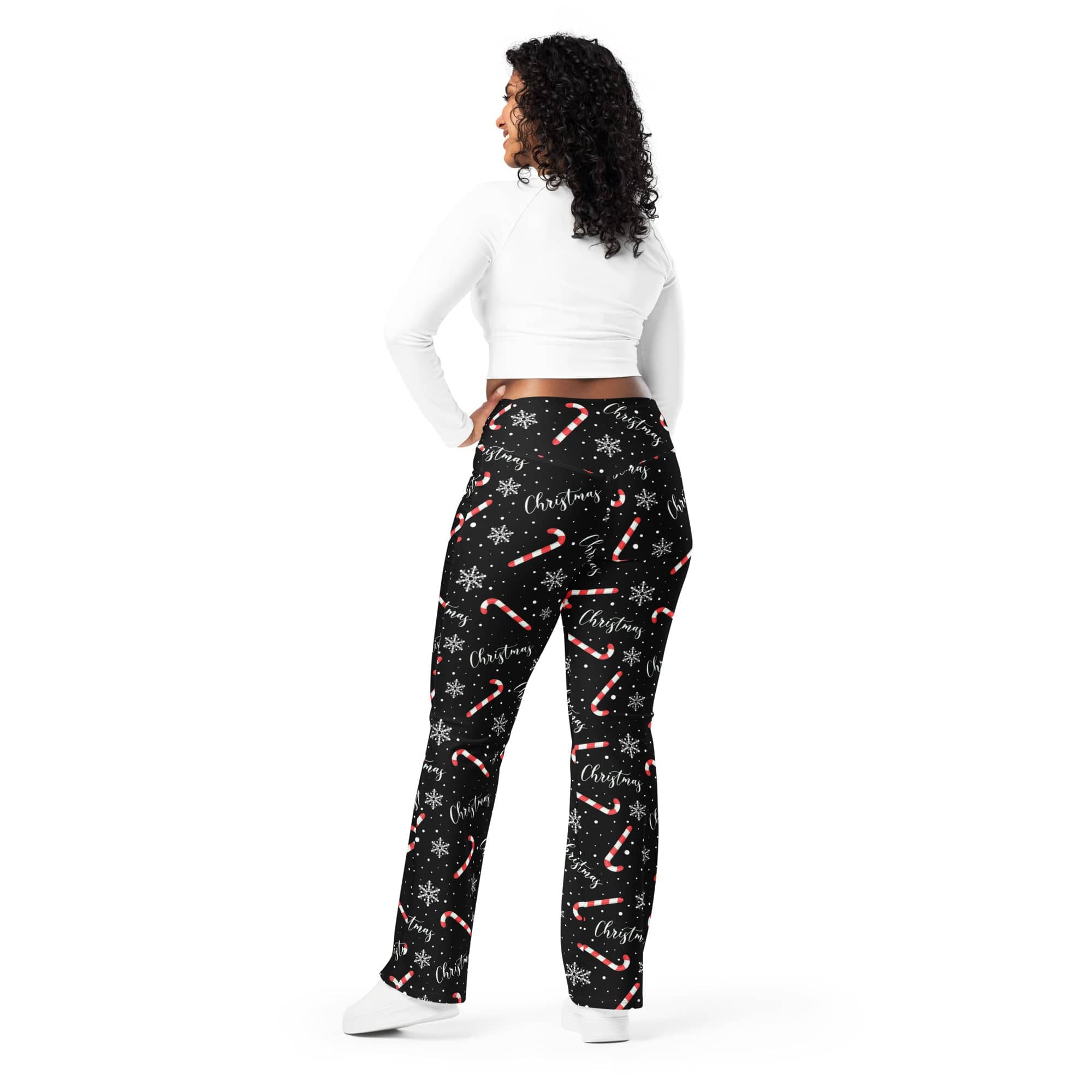 Candy Cane & Snowflake Flare Leggings
