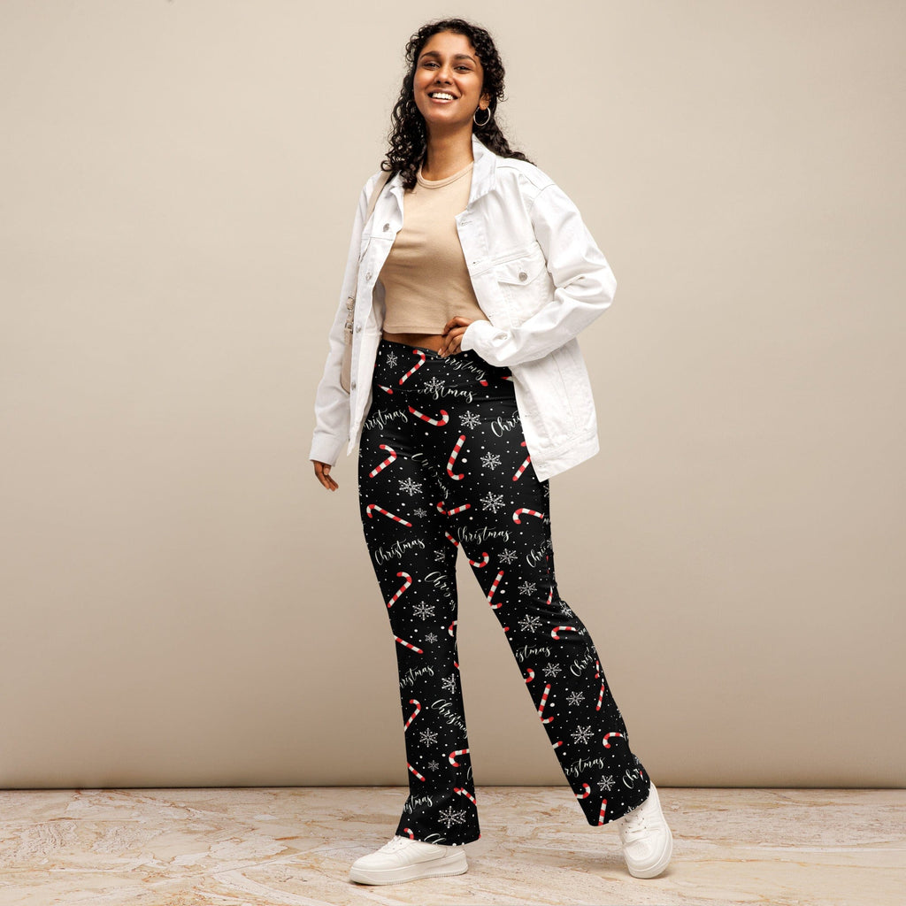 Candy Cane & Snowflake Flare Leggings