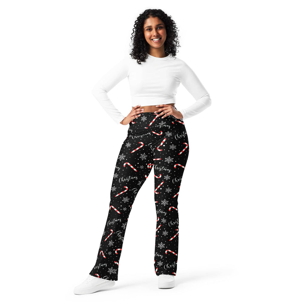 Candy Cane & Snowflake Flare Leggings