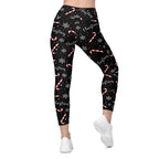 Candy Cane & Snowflake Leggings With Pockets