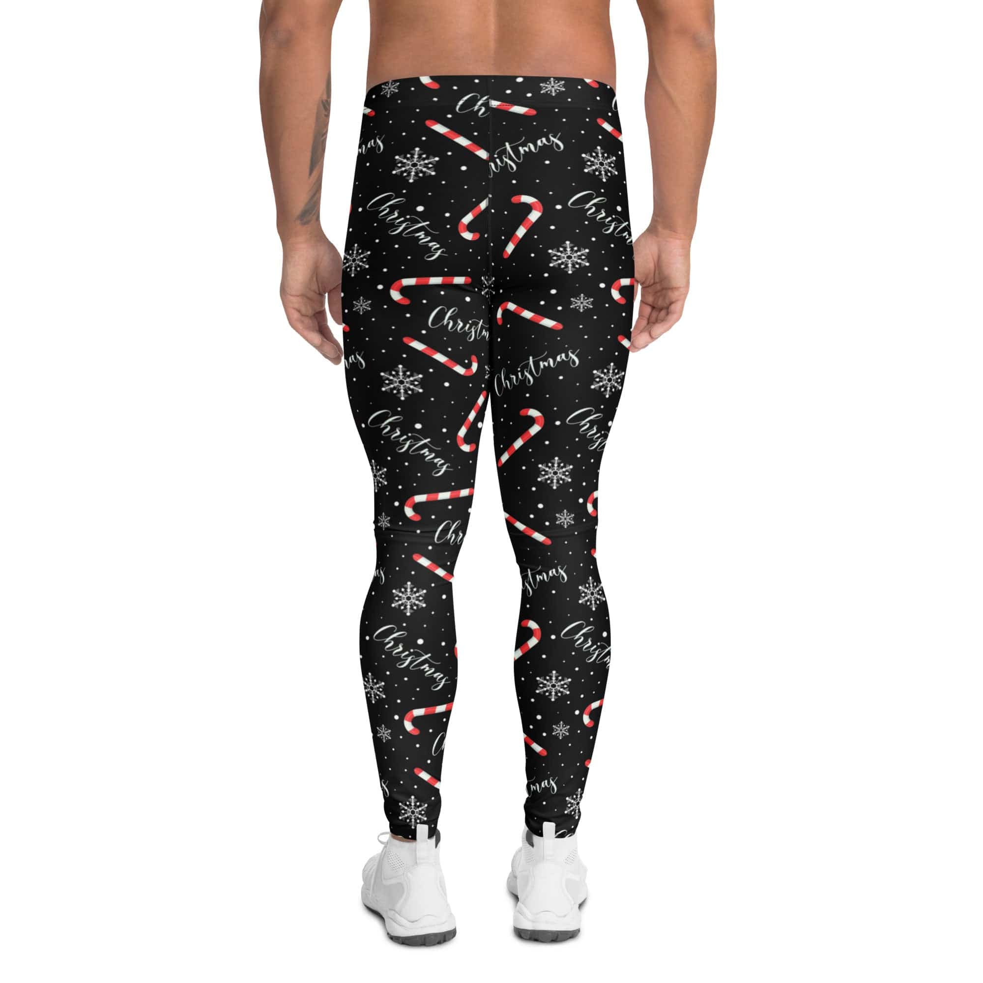 Candy Cane & Snowflake Men's Leggings