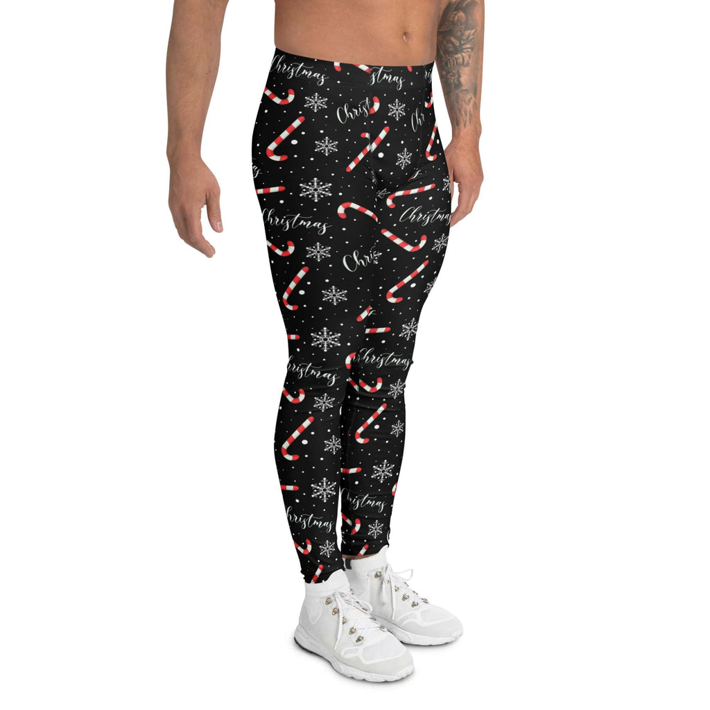 Candy Cane & Snowflake Men's Leggings