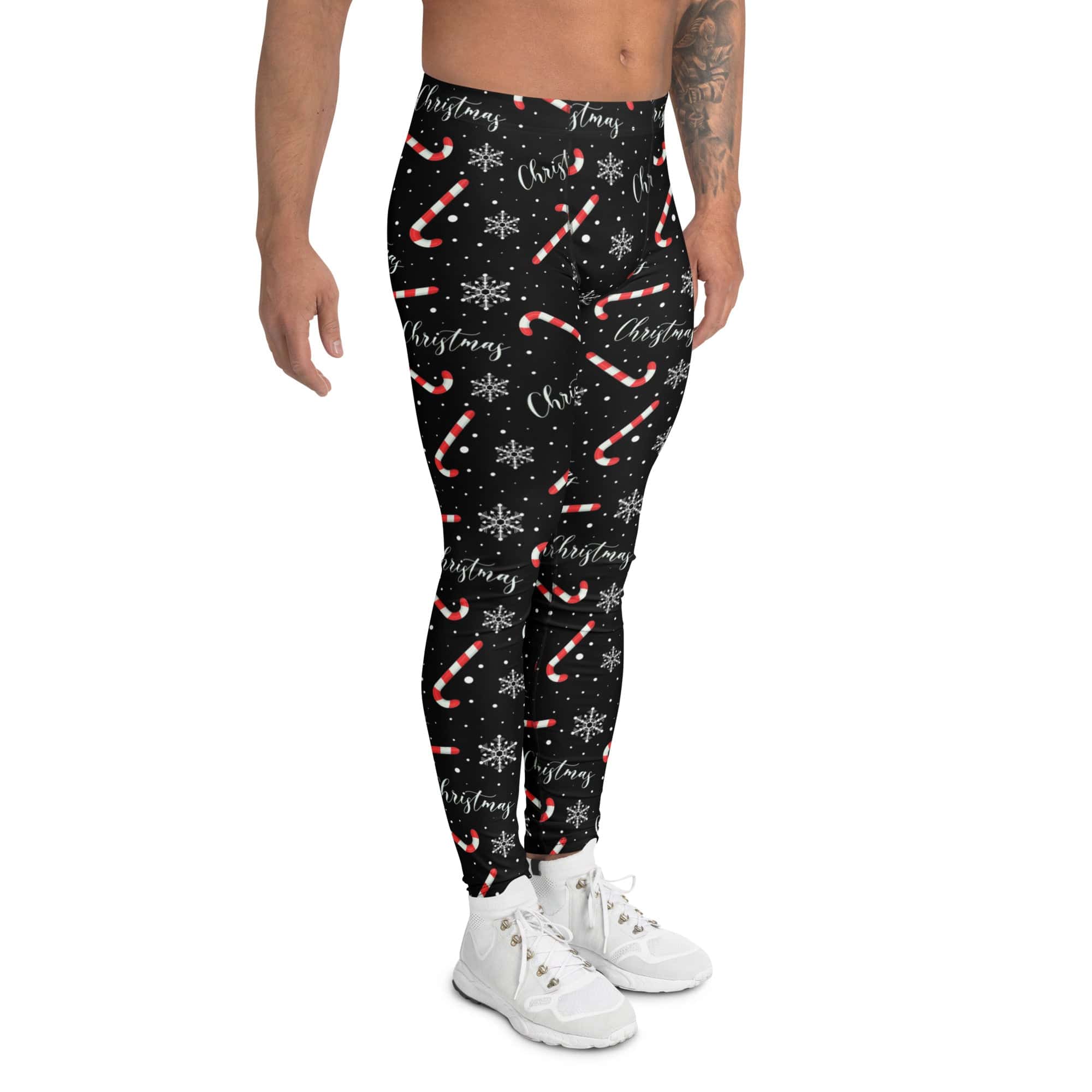Candy Cane & Snowflake Men's Leggings