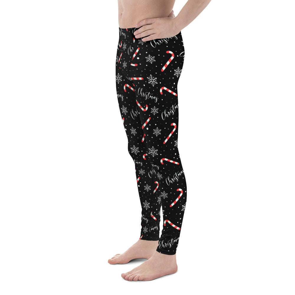 Candy Cane & Snowflake Men's Leggings