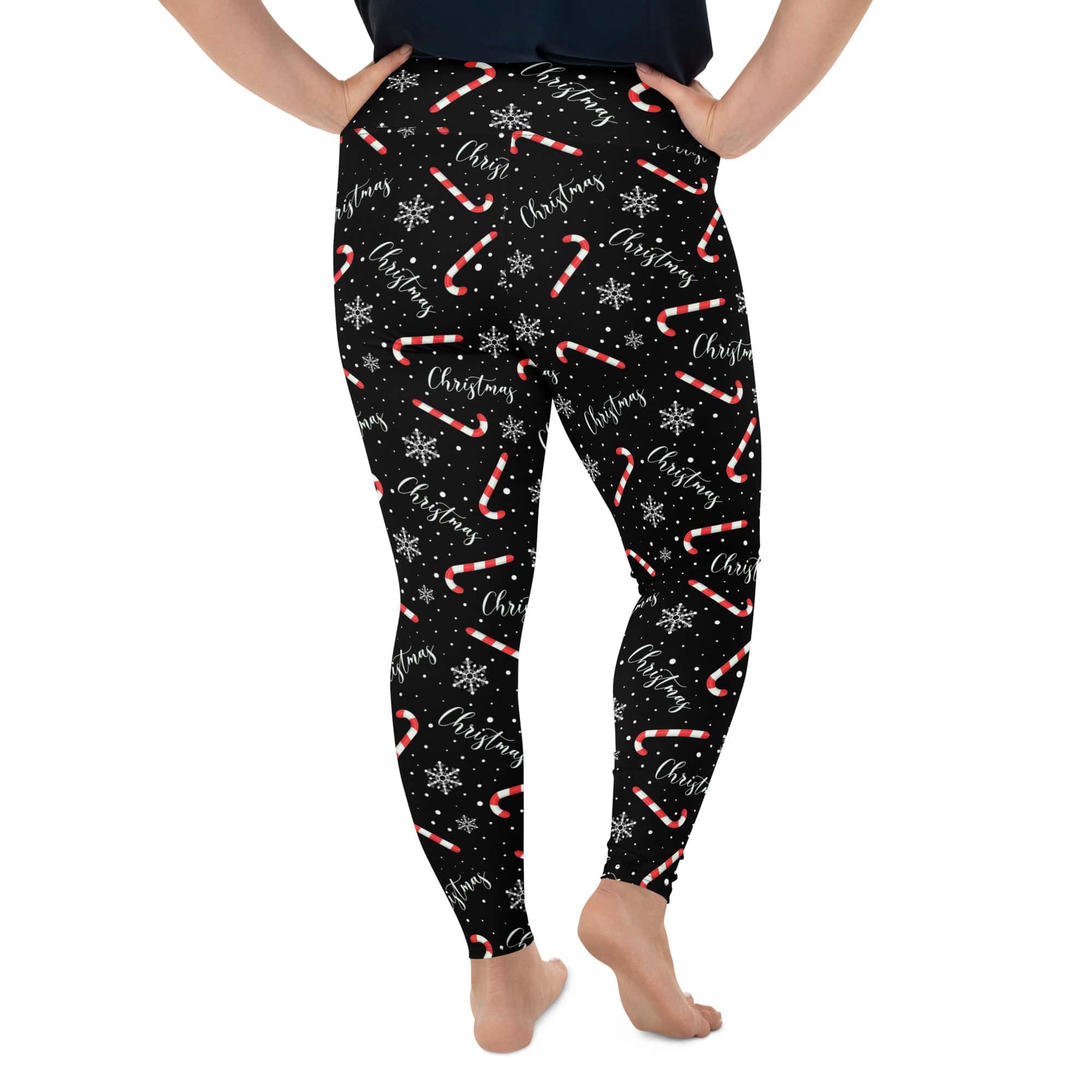 Candy Cane & Snowflake Plus Size Leggings