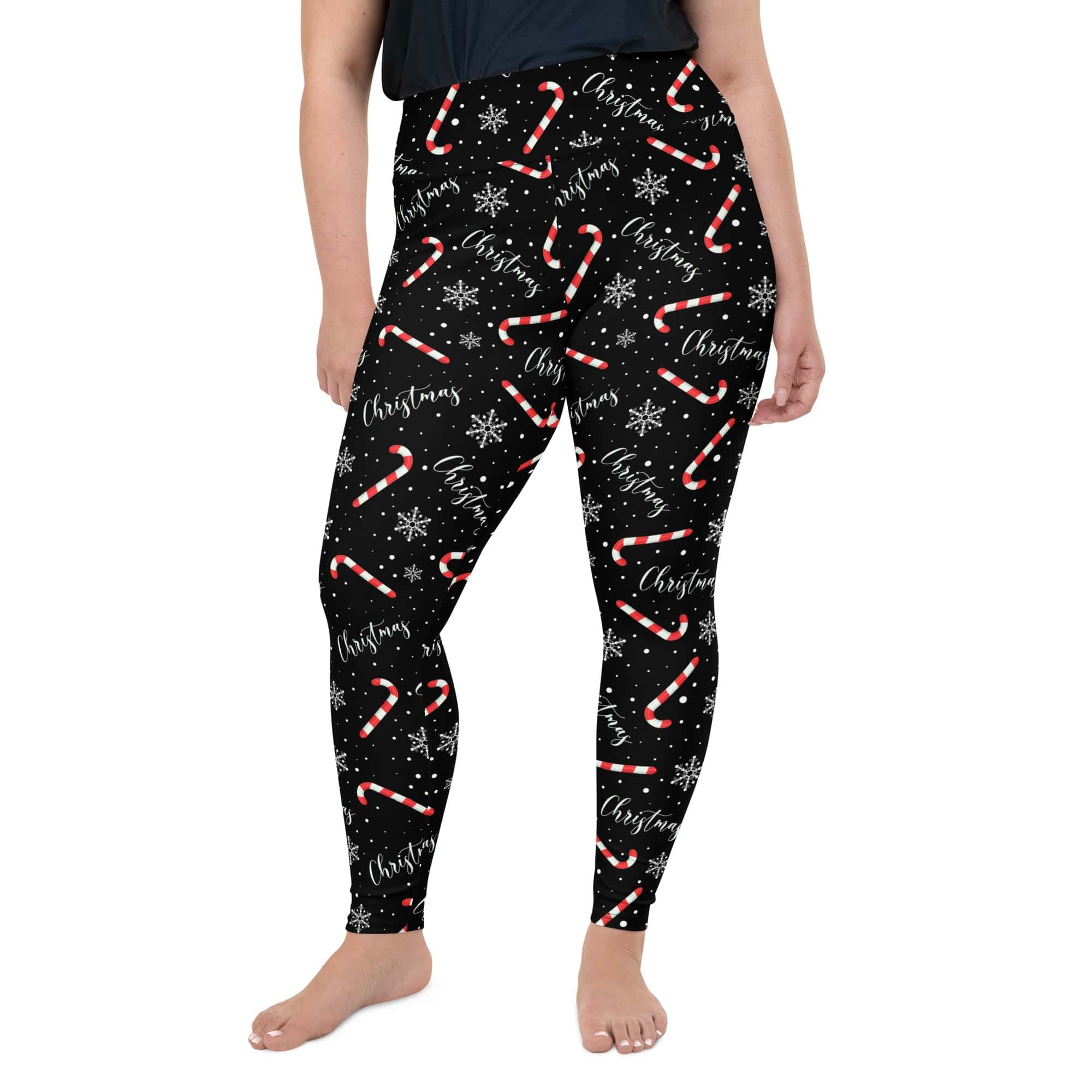 Candy Cane & Snowflake Plus Size Leggings