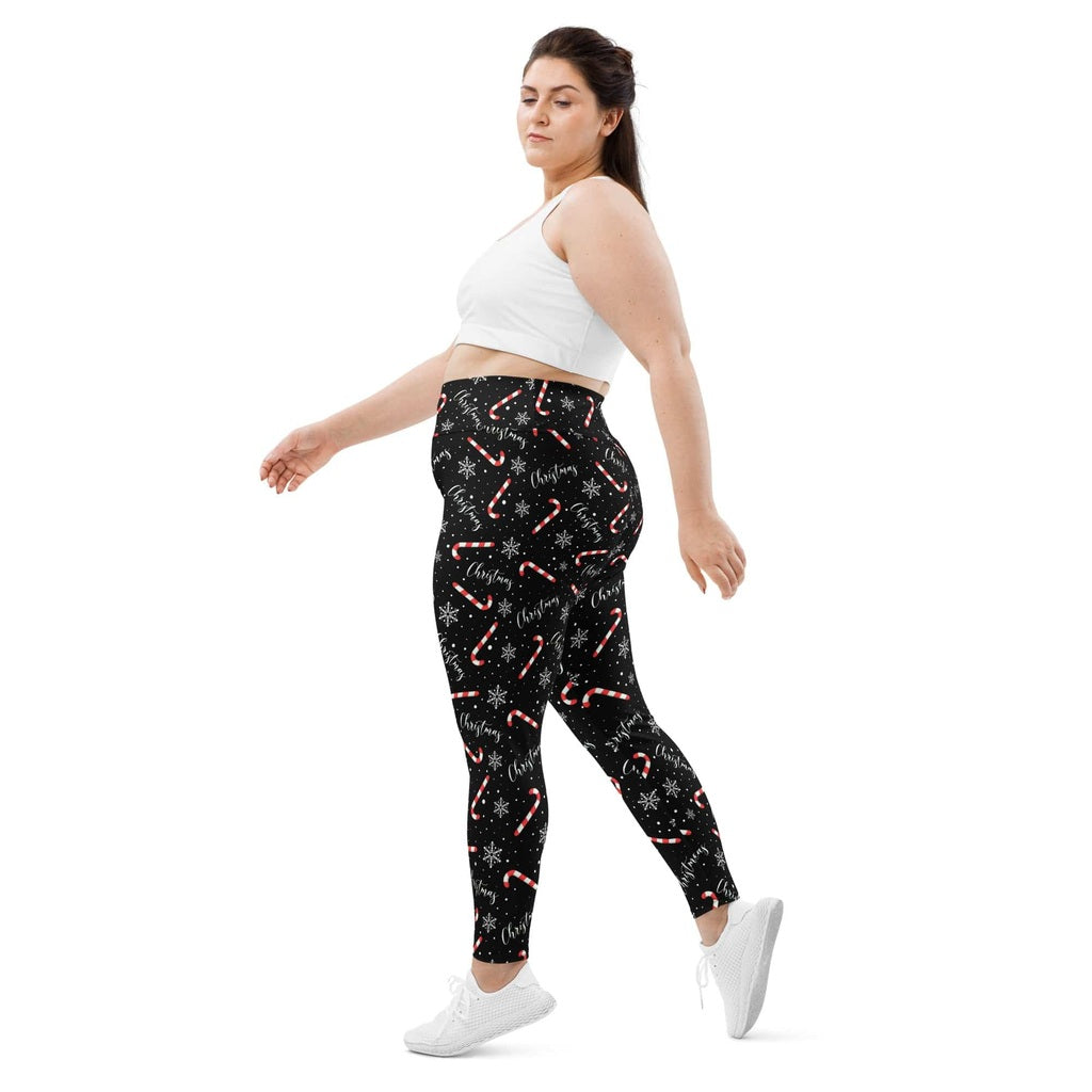Candy Cane & Snowflake Plus Size Leggings
