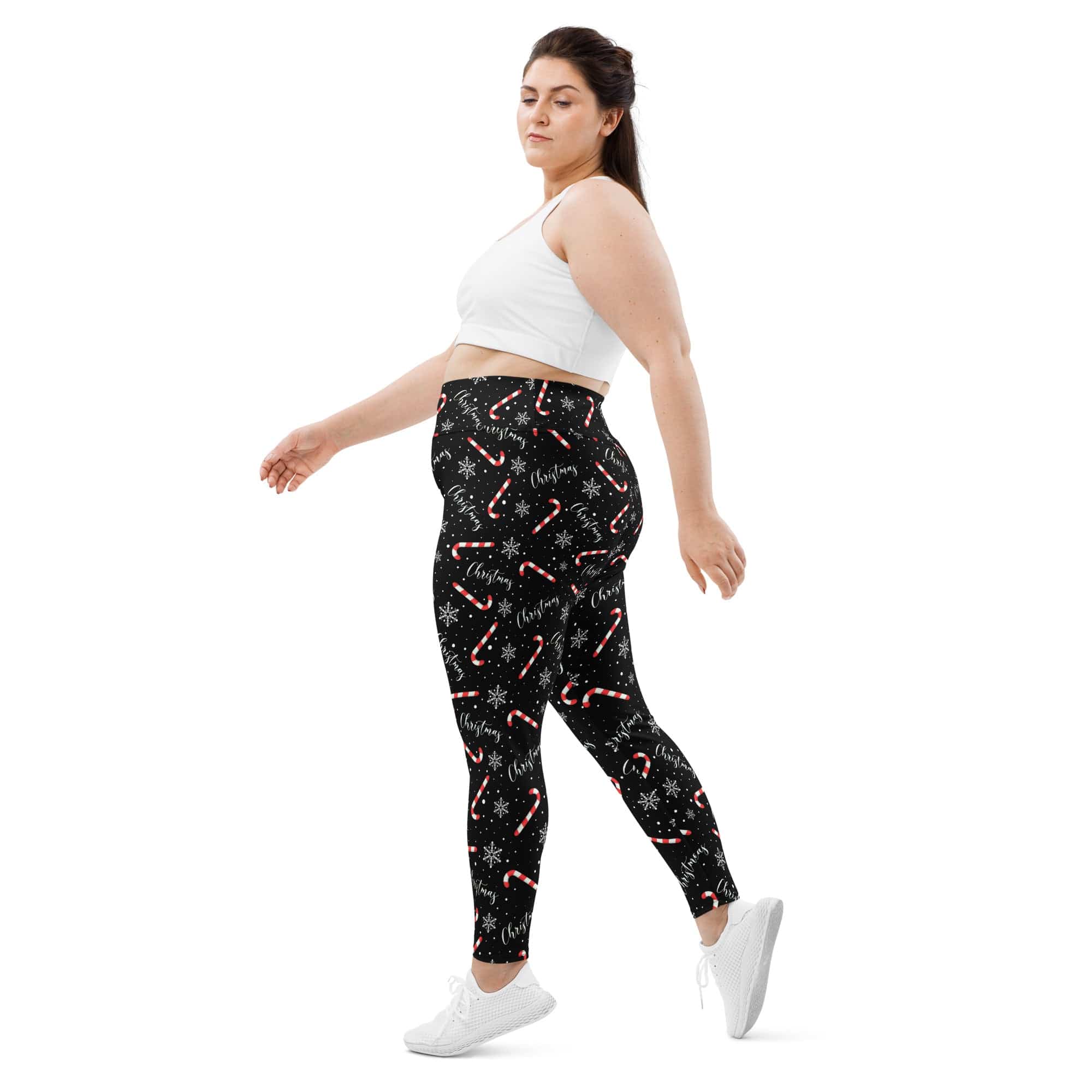 Candy Cane & Snowflake Plus Size Leggings