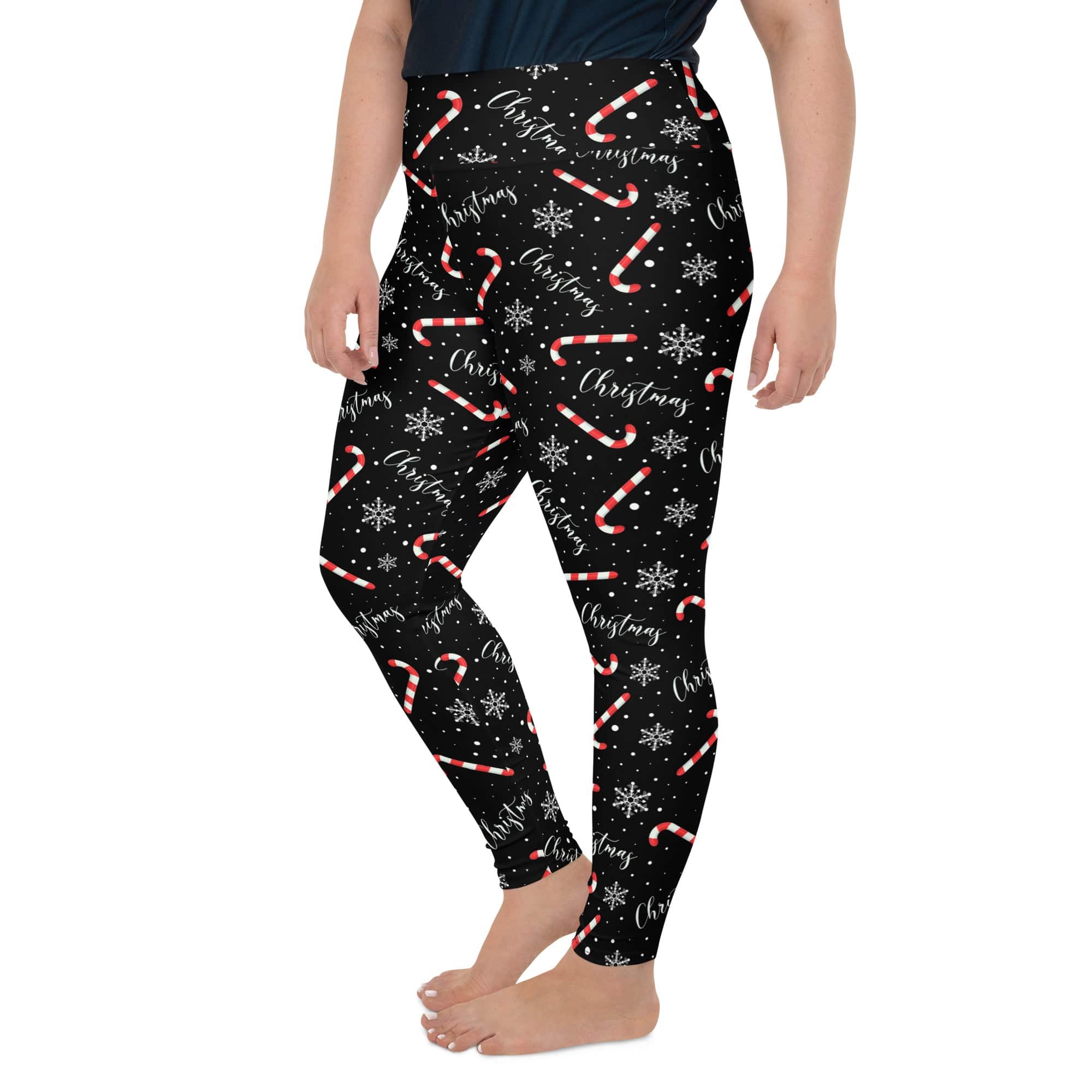 Candy Cane & Snowflake Plus Size Leggings