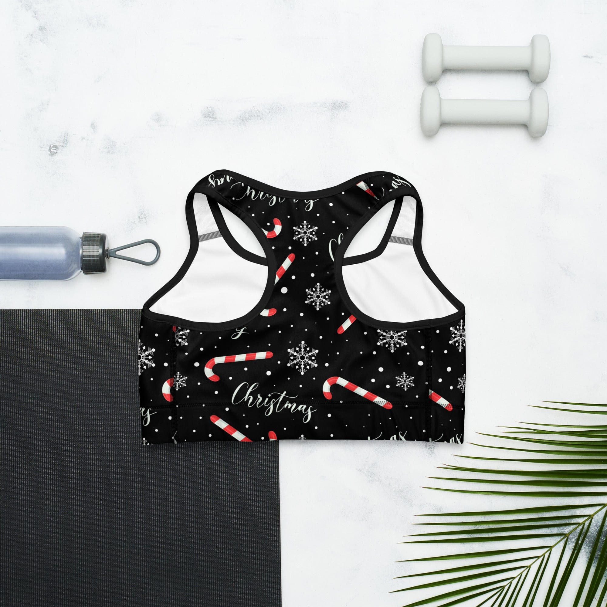 Candy Cane & Snowflake Sports Bra
