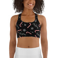 Candy Cane & Snowflake Sports Bra