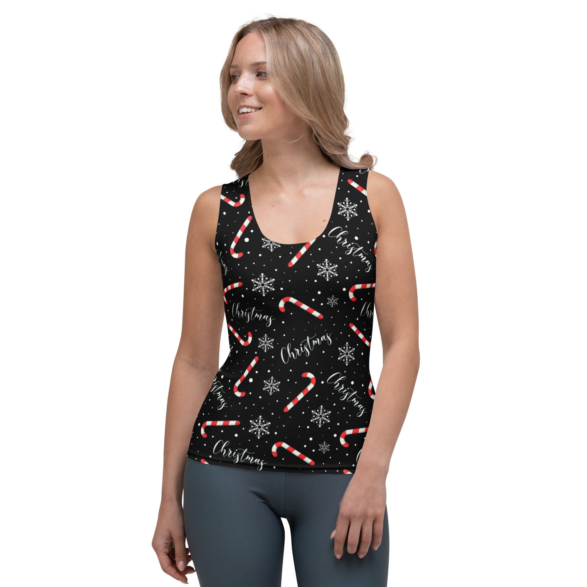 Candy Cane & Snowflake Tank Top