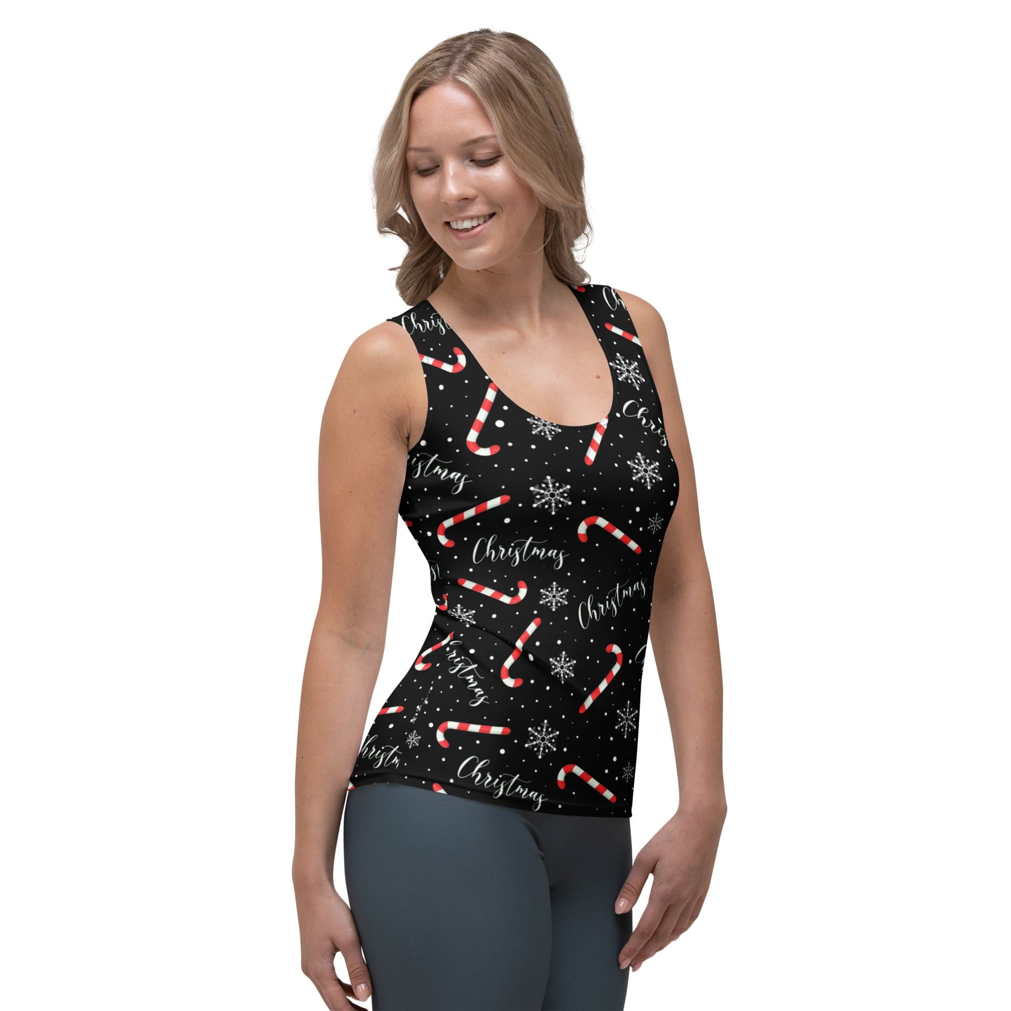 Candy Cane & Snowflake Tank Top