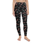 Candy Cane & Snowflake Yoga Leggings