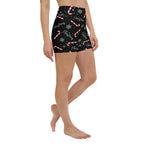 Candy Cane & Snowflake Yoga Shorts