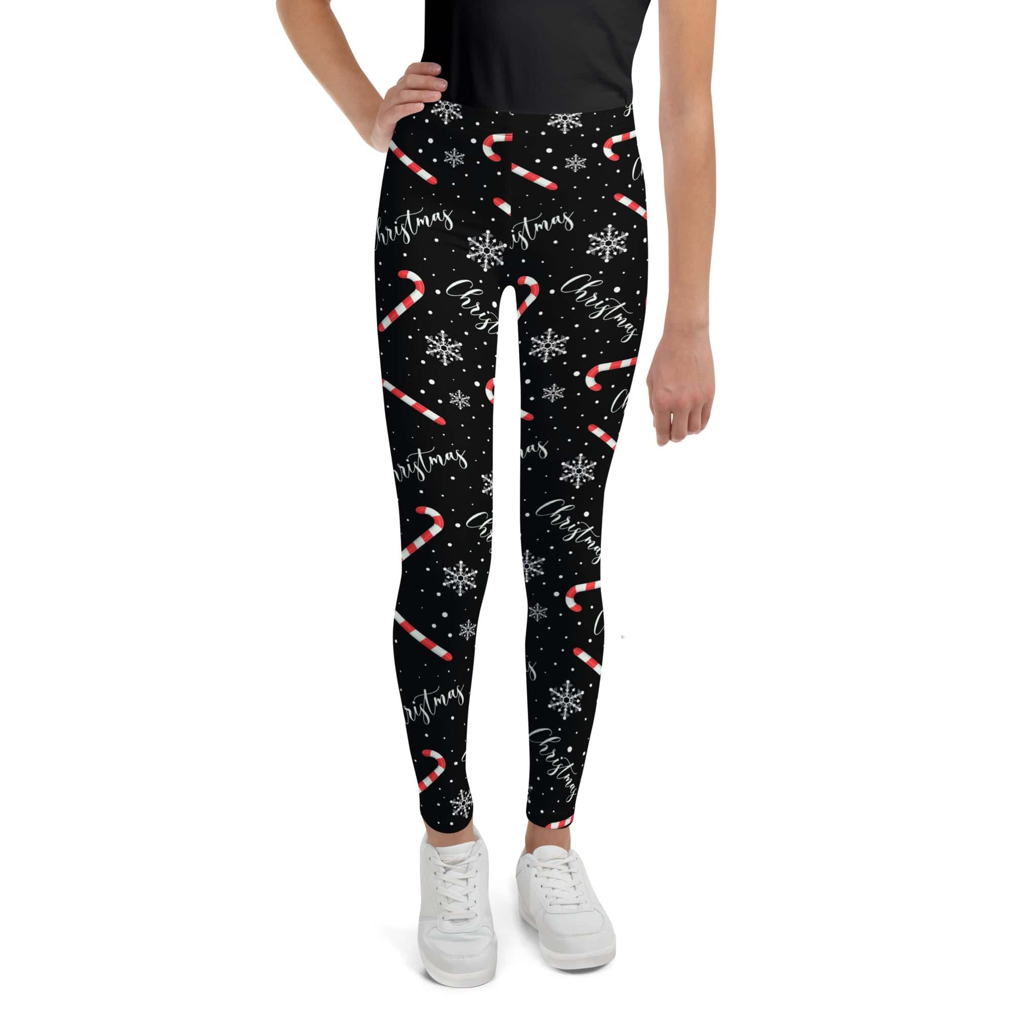 Candy Cane & Snowflake Youth Leggings