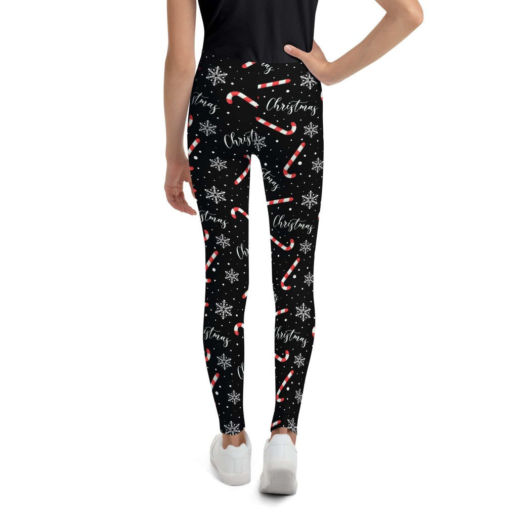 Candy Cane & Snowflake Youth Leggings