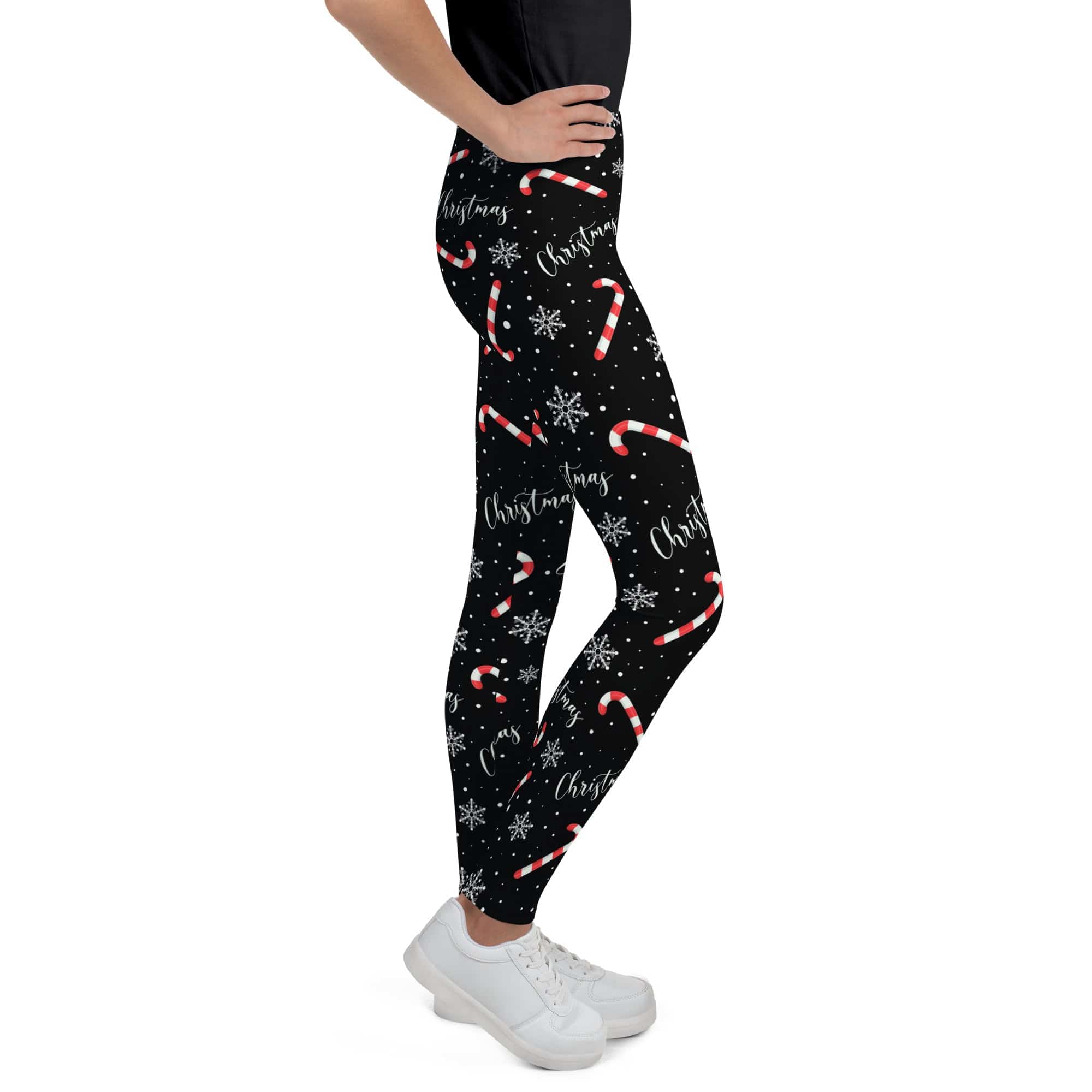 Candy Cane & Snowflake Youth Leggings