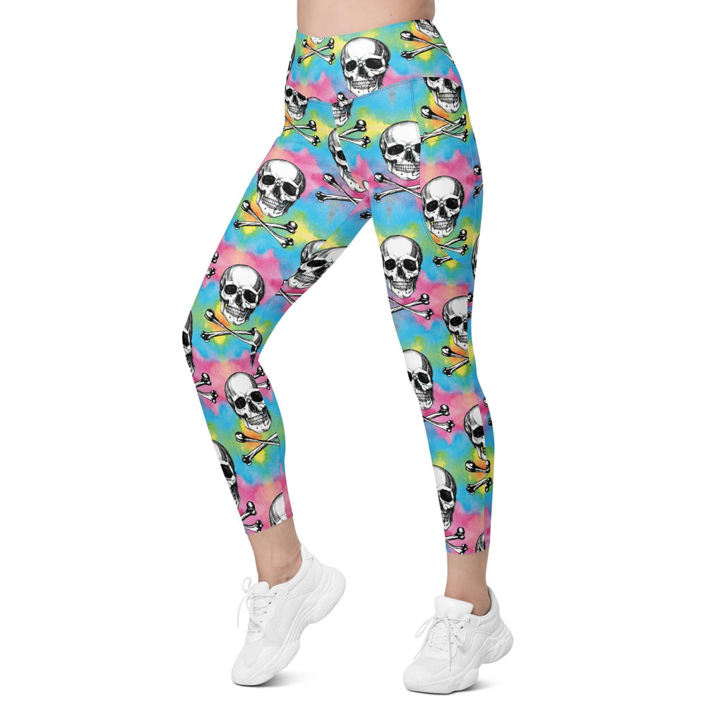 Candy Cotton Skull Leggings With Pockets
