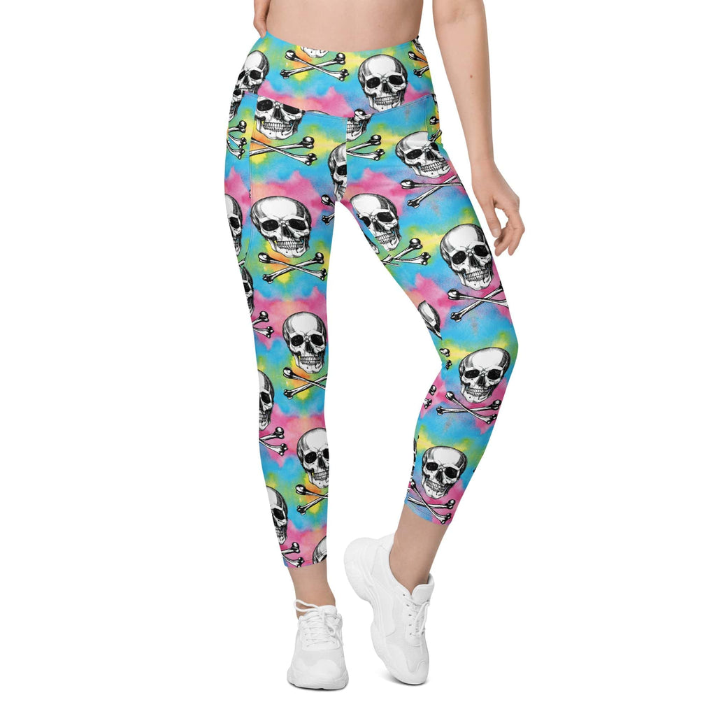 Candy Cotton Skull Leggings With Pockets