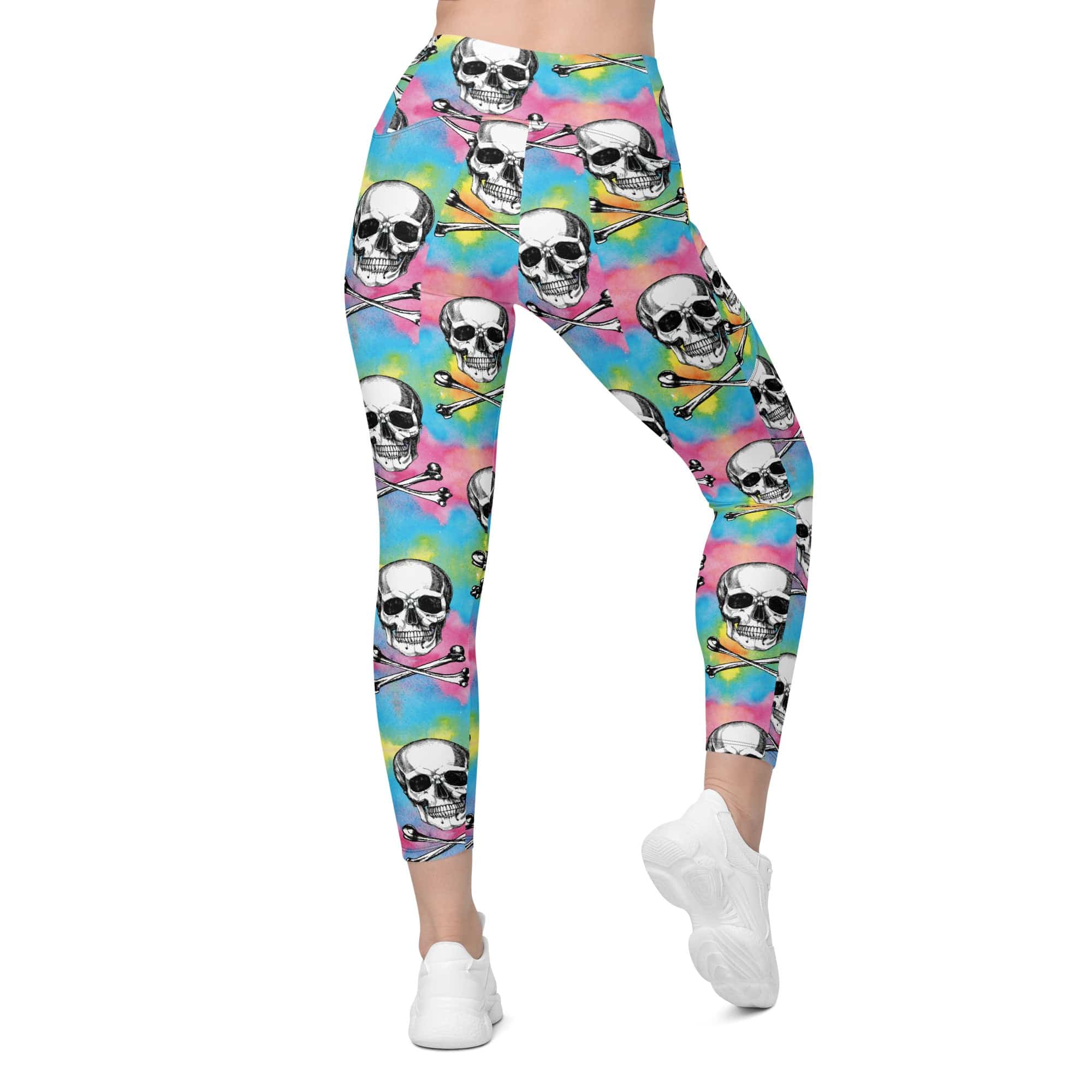 Candy Cotton Skull Leggings With Pockets