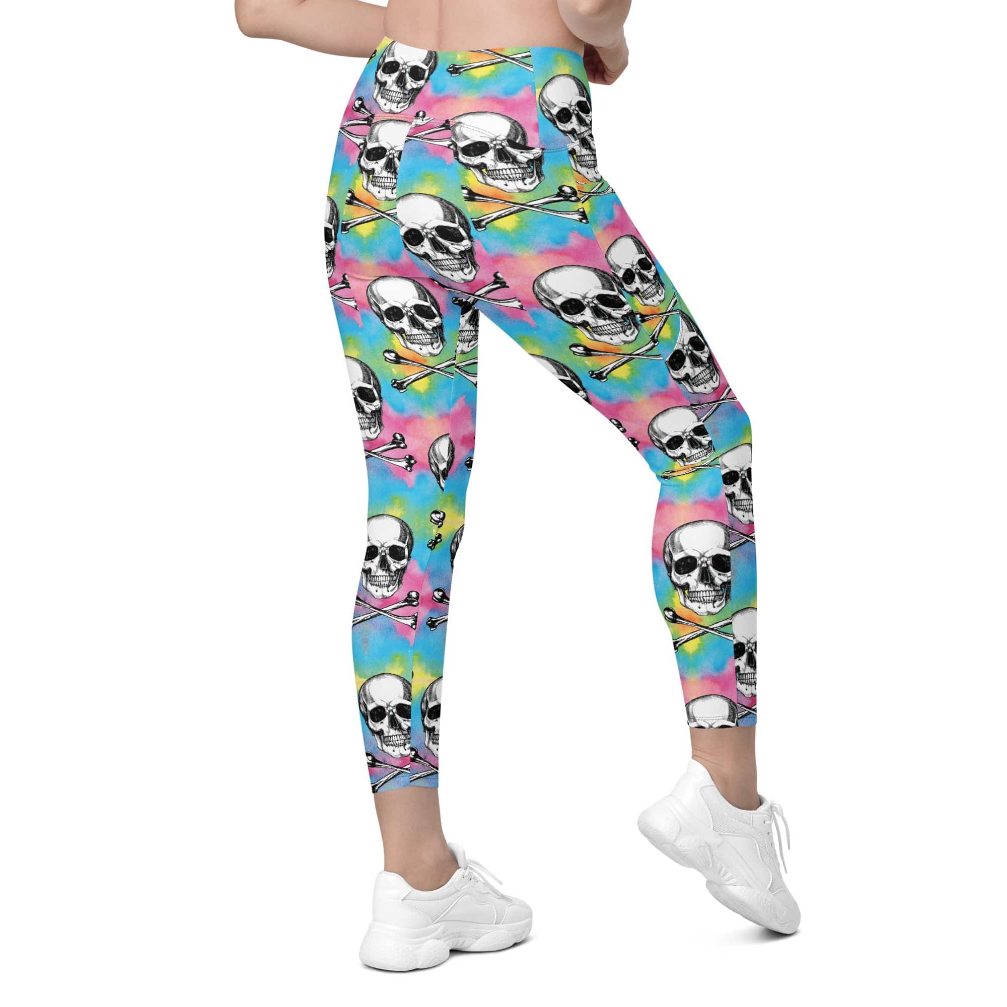 Candy Cotton Skull Leggings With Pockets