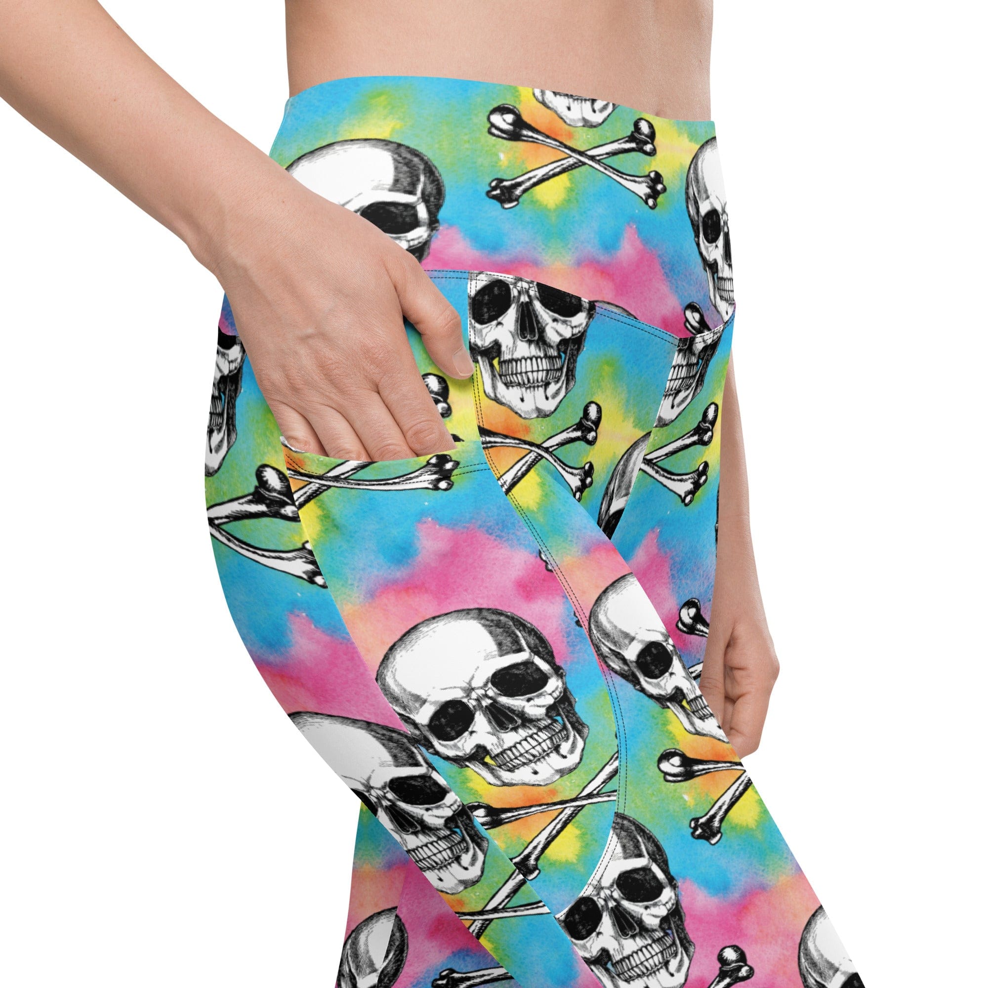 Candy Cotton Skull Leggings With Pockets