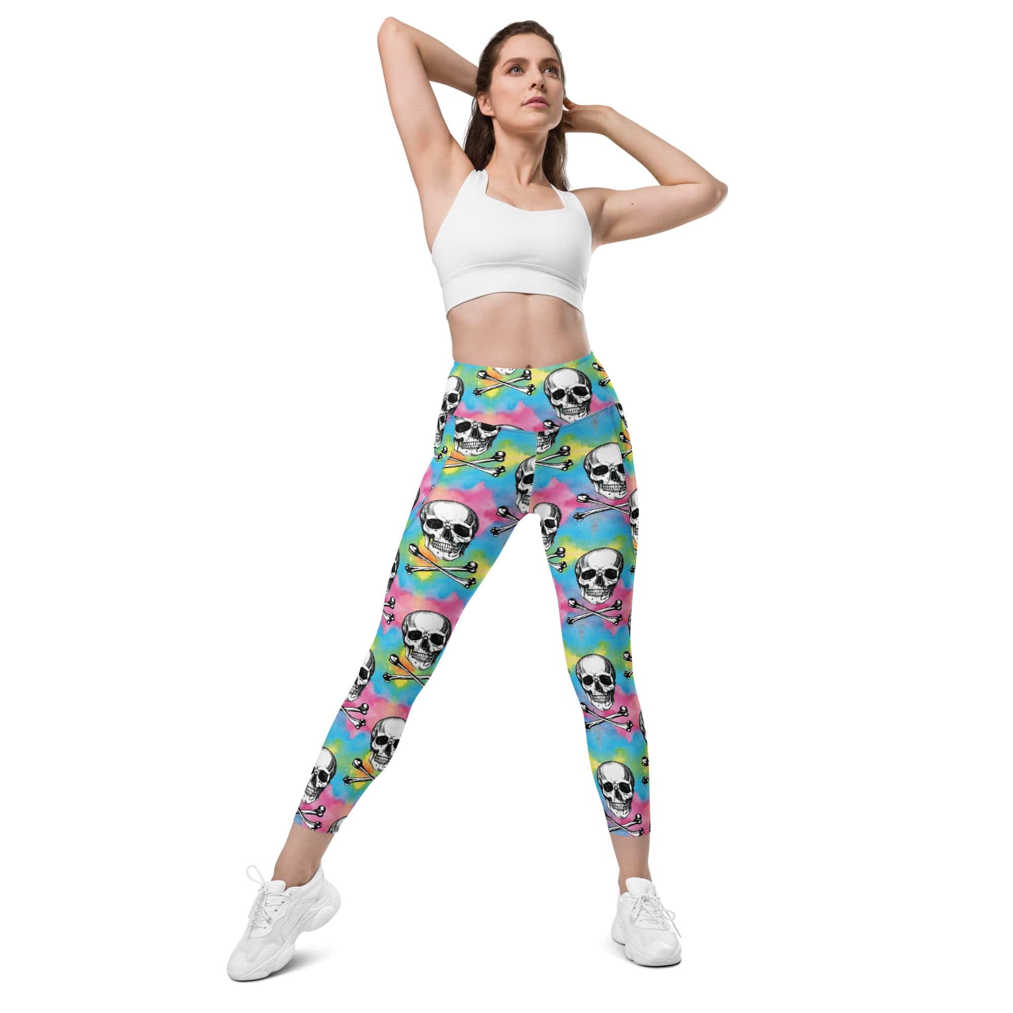 Candy Cotton Skull Leggings With Pockets