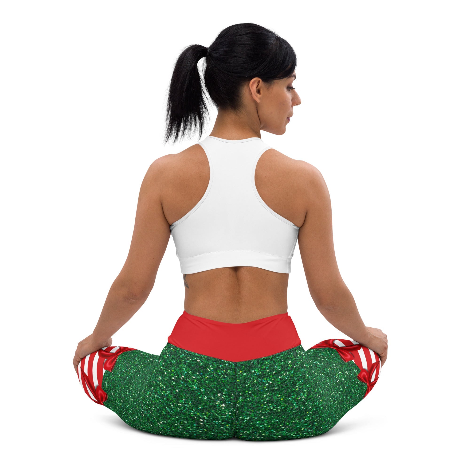 Candy Stripe Christmas Yoga Leggings