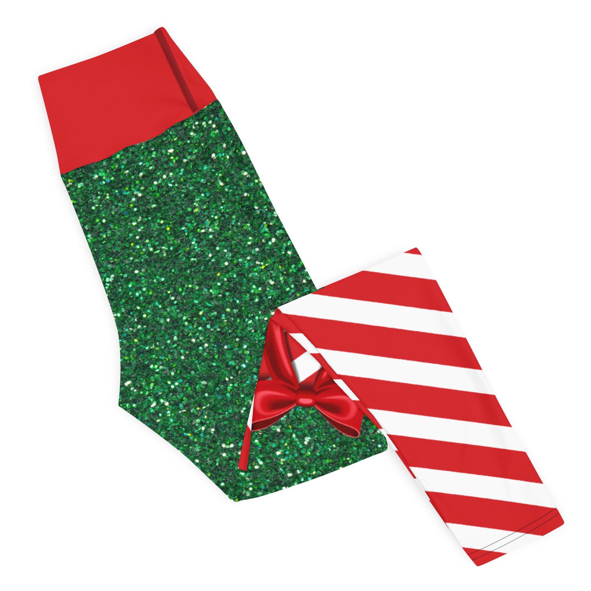 Candy Stripe Christmas Yoga Leggings